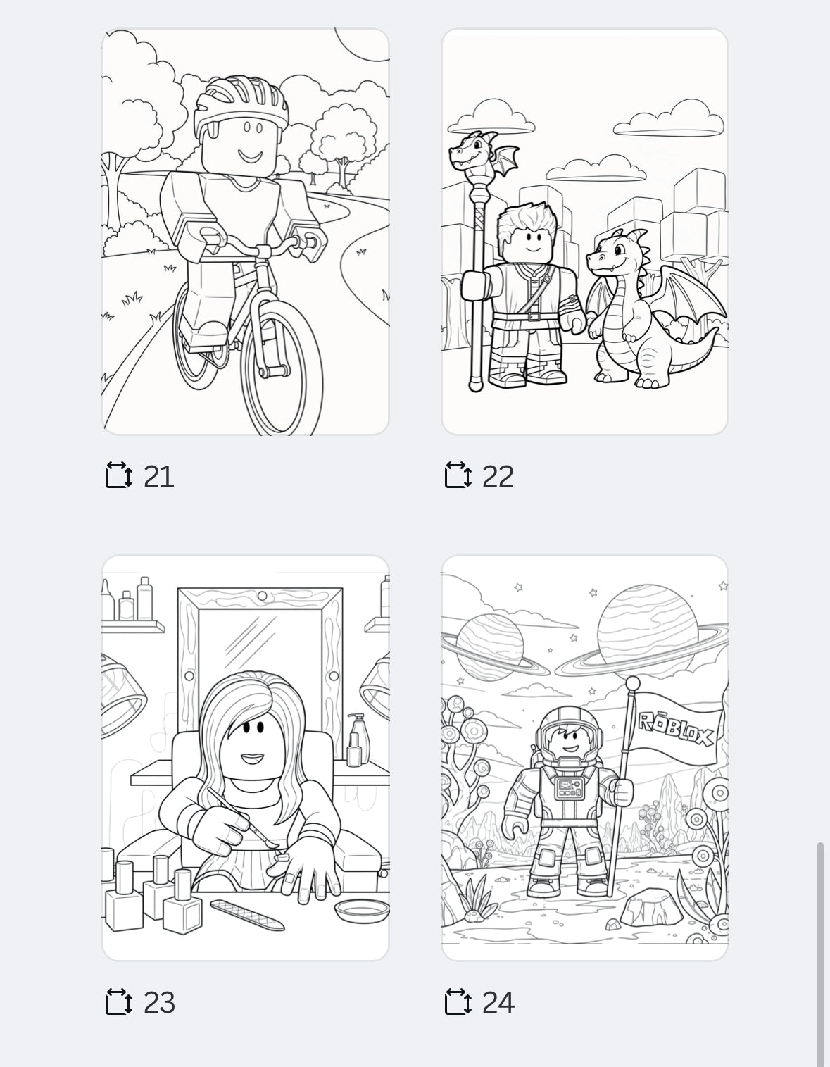 27-Page Roblox Colouring Pages | Digital Download PNG Set | Fun Gamer Kids Colouring Book | Printable Roblox Activity Pack