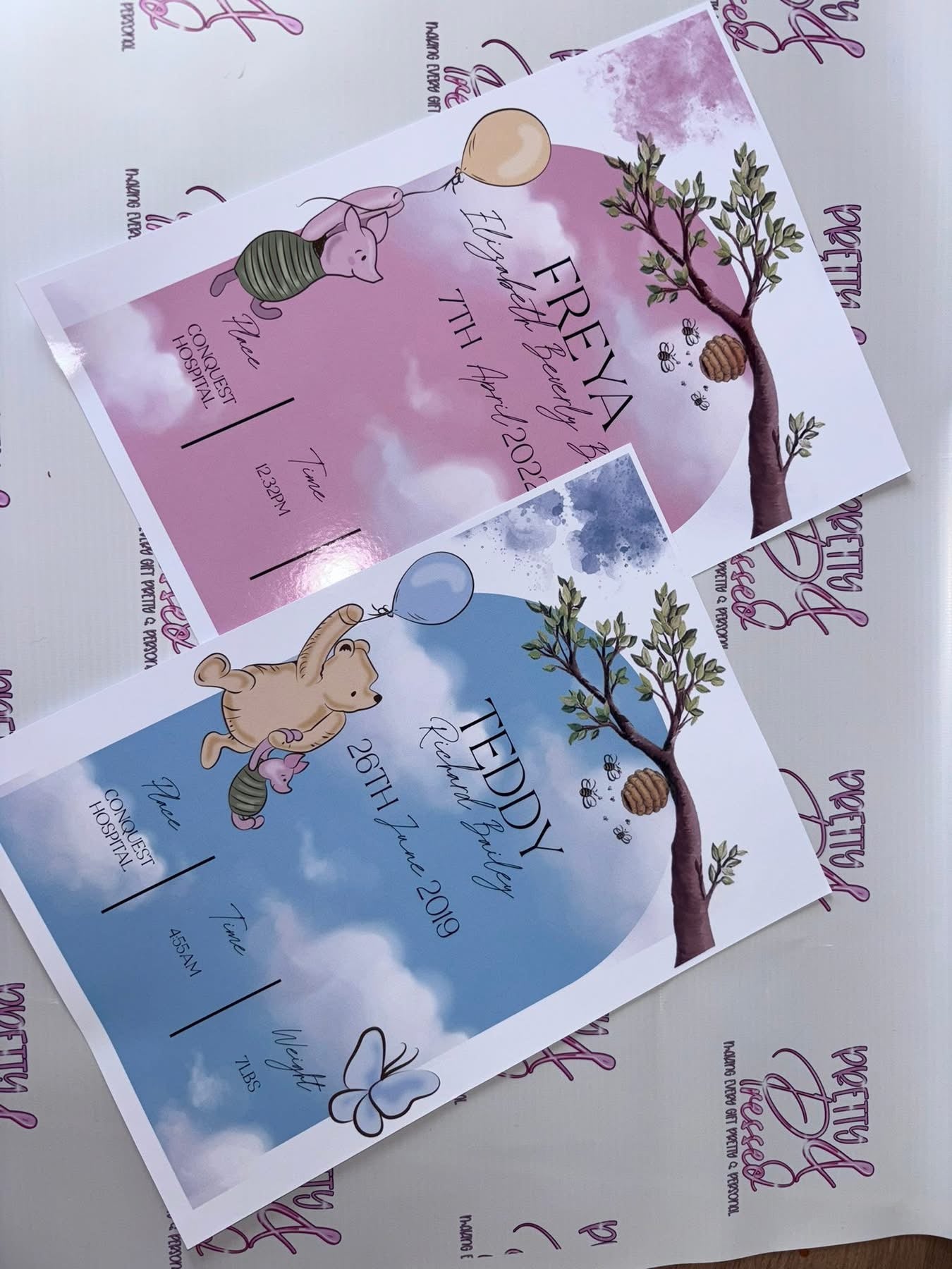 Winnie birth stat print - personalised