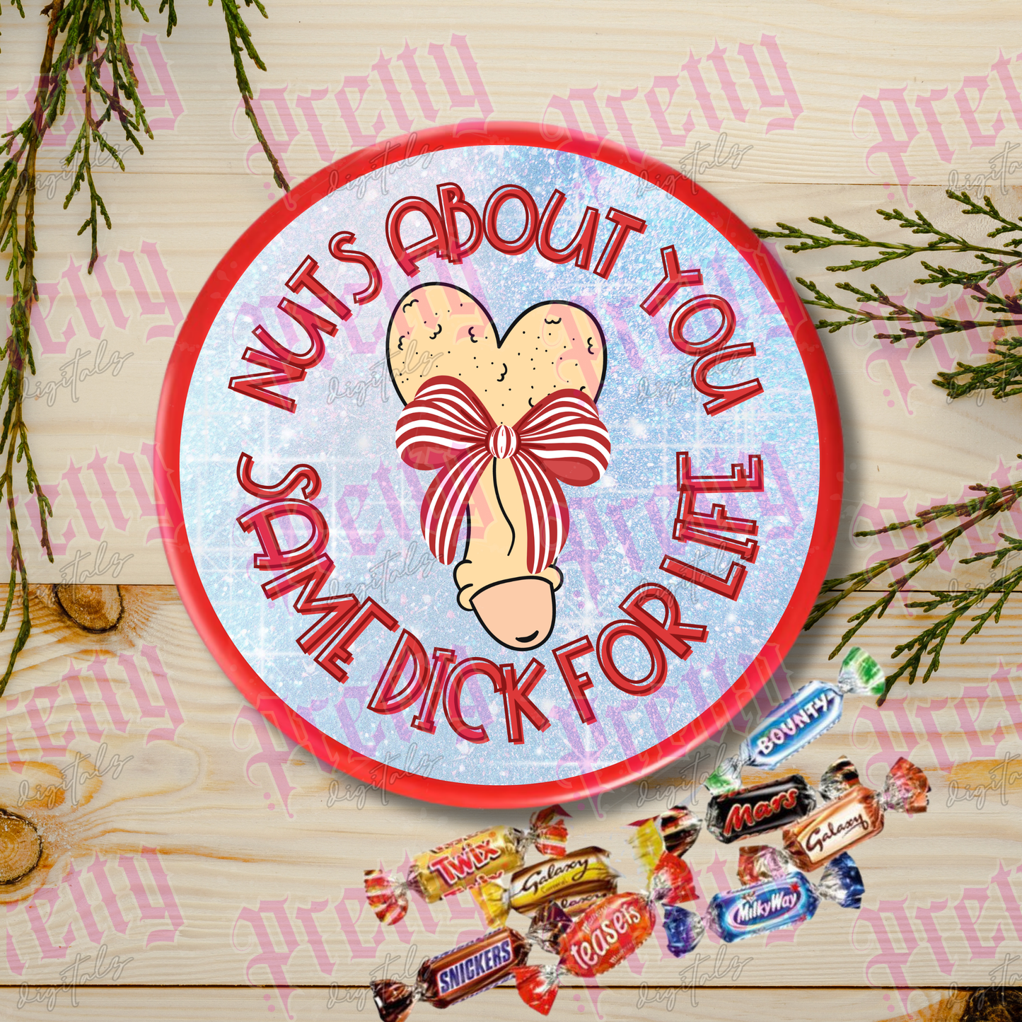 7 Hilariously Rude Chocolate Tub Lid Designs | Naughty Christmas Labels | Funny Adult Gift Stickers | Printable Instant Download- FREE blank to add own crude name