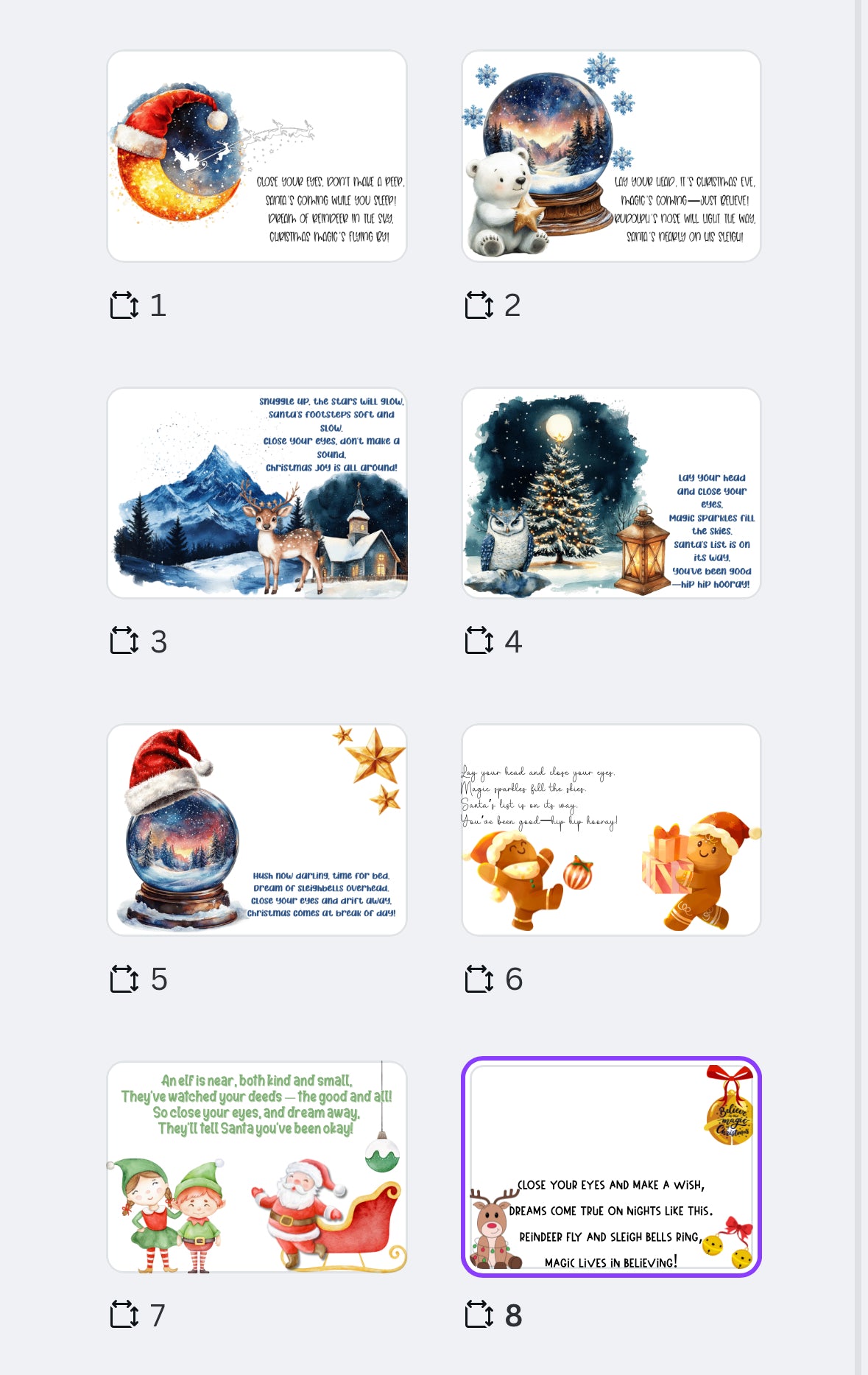 Christmas Eve Pillowcase Poem Bundle | 8 Magical Kids Christmas Poems | Printable Digital Download | Santa, Elves & Reindeer Themed Bedtime Rhymes