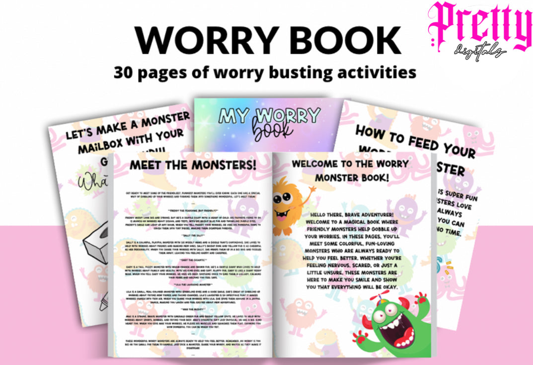 30-Page Worry Busting Journal for Kids | Calm Down Workbook | Emotional Regulation Activity Book | Printable Anxiety Workbook for Children PDF