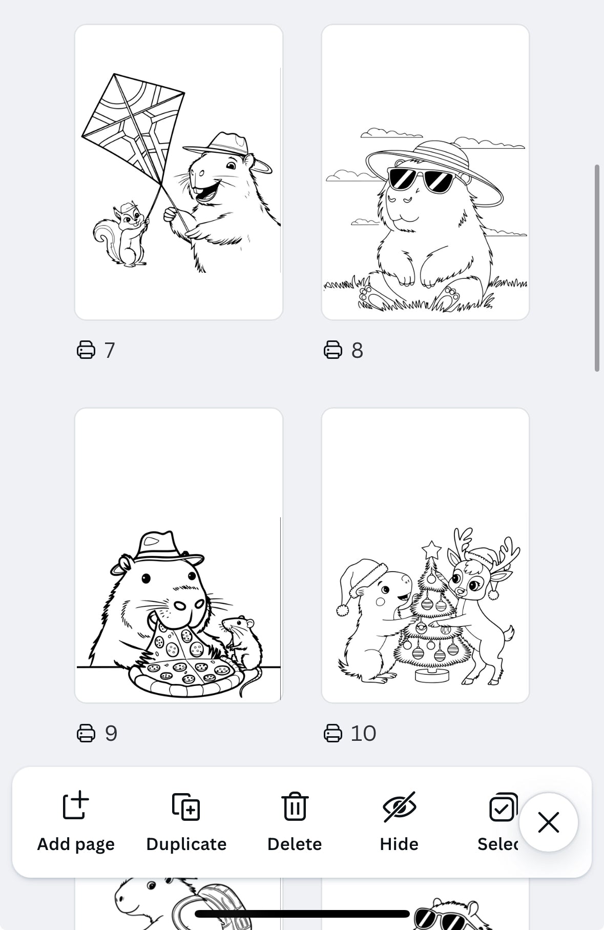 Capybara Colouring Fun! 🩵 21-Page A4 Printable Colouring Book | Cute Capybara Digital Download