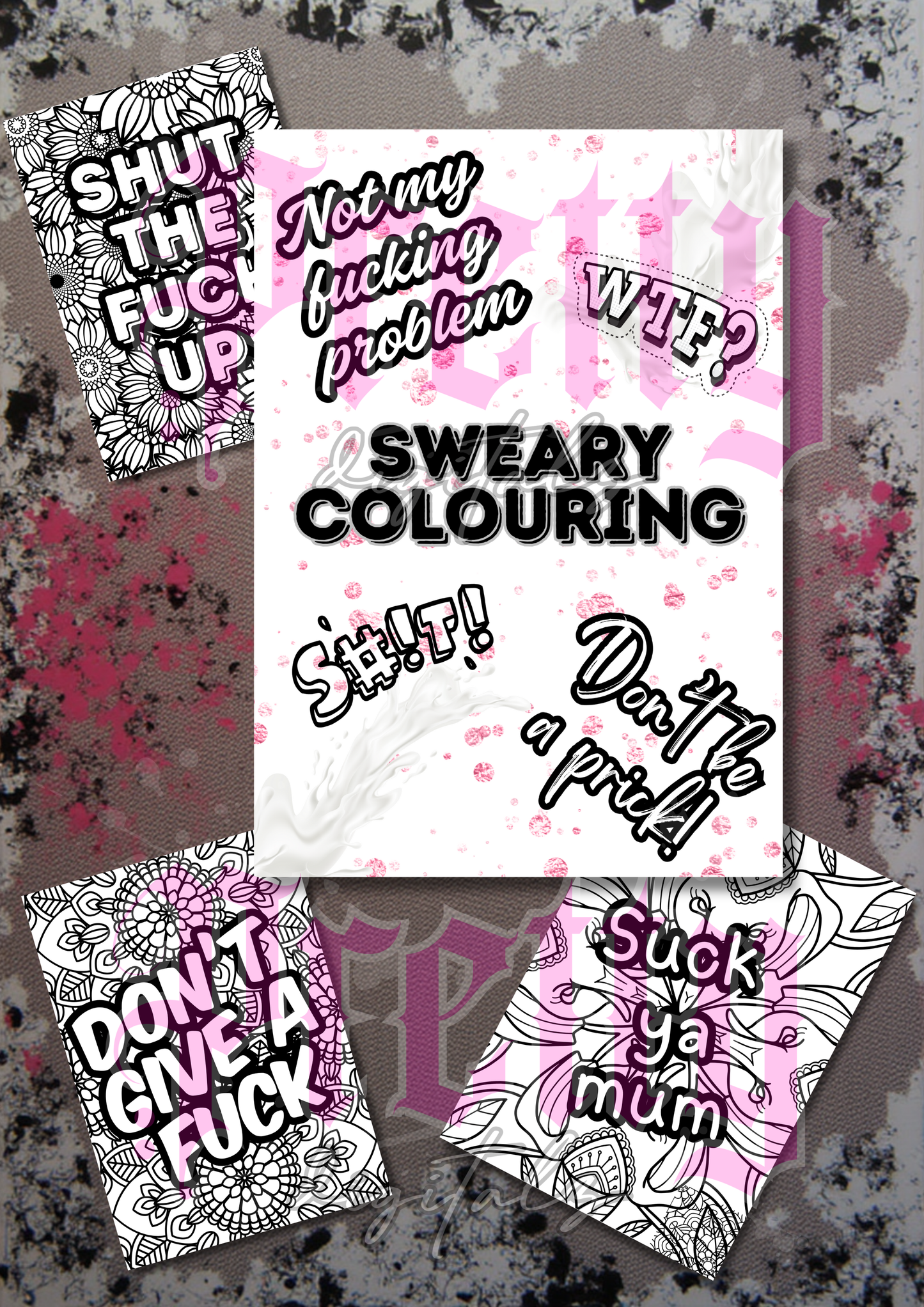 Colour Me the F*ck Calm: A Sweary Adult Colouring Book (20-Page A4 PNG Set)