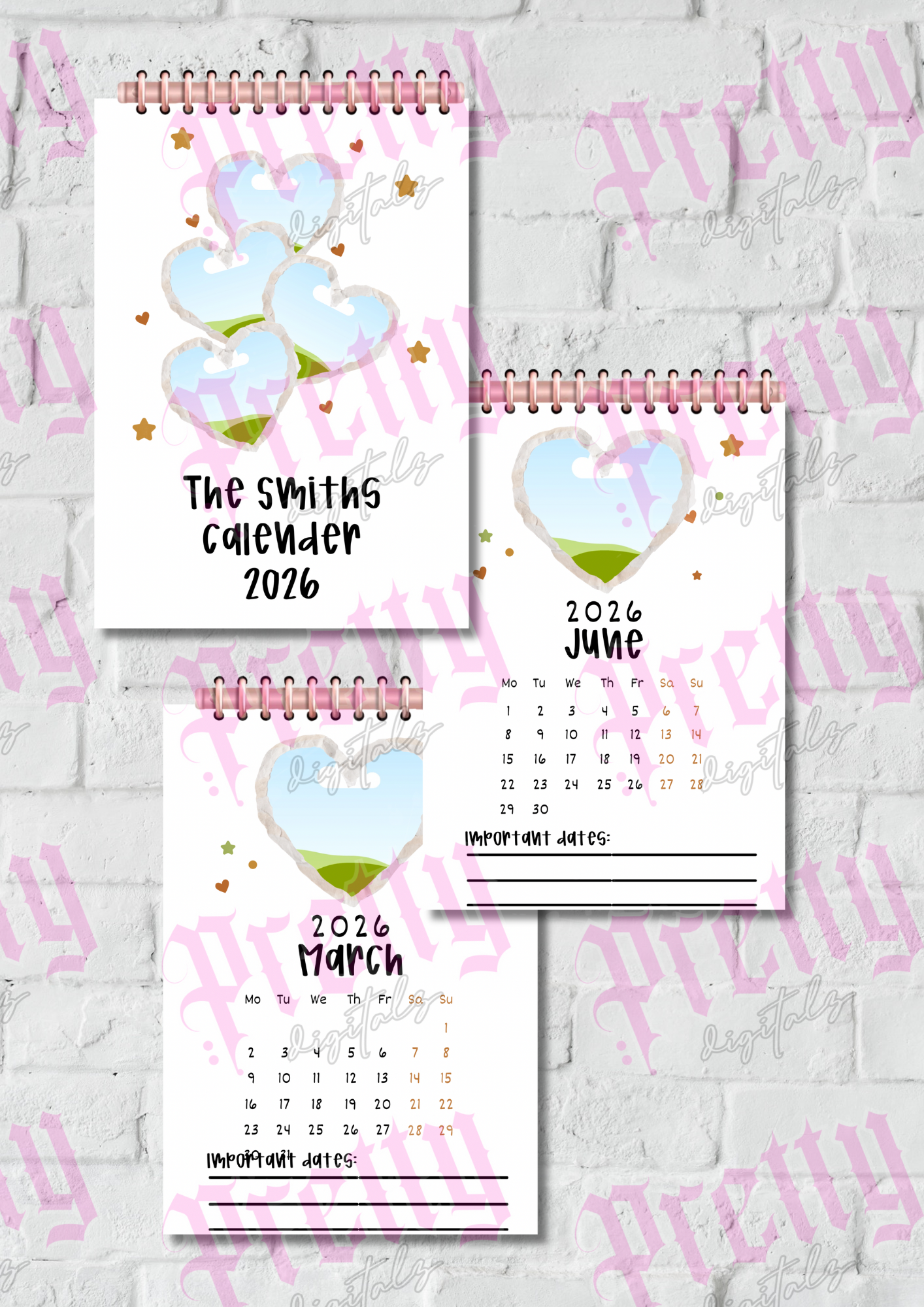 2026 Photo Calendar Template | Editable Canva Link | Customisable Calendar with Photos | Printable Digital Download | Personalised Photo Gift | DIY Wall Calendar