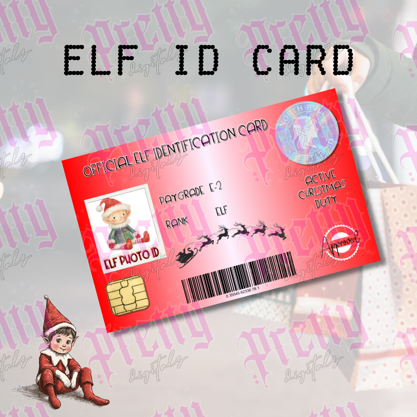 Elf ID Card | North Pole Certified | Christmas Magic Prop | Santa & Elf Evidence Printable | Kids Christmas Eve Accessory | Digital Download