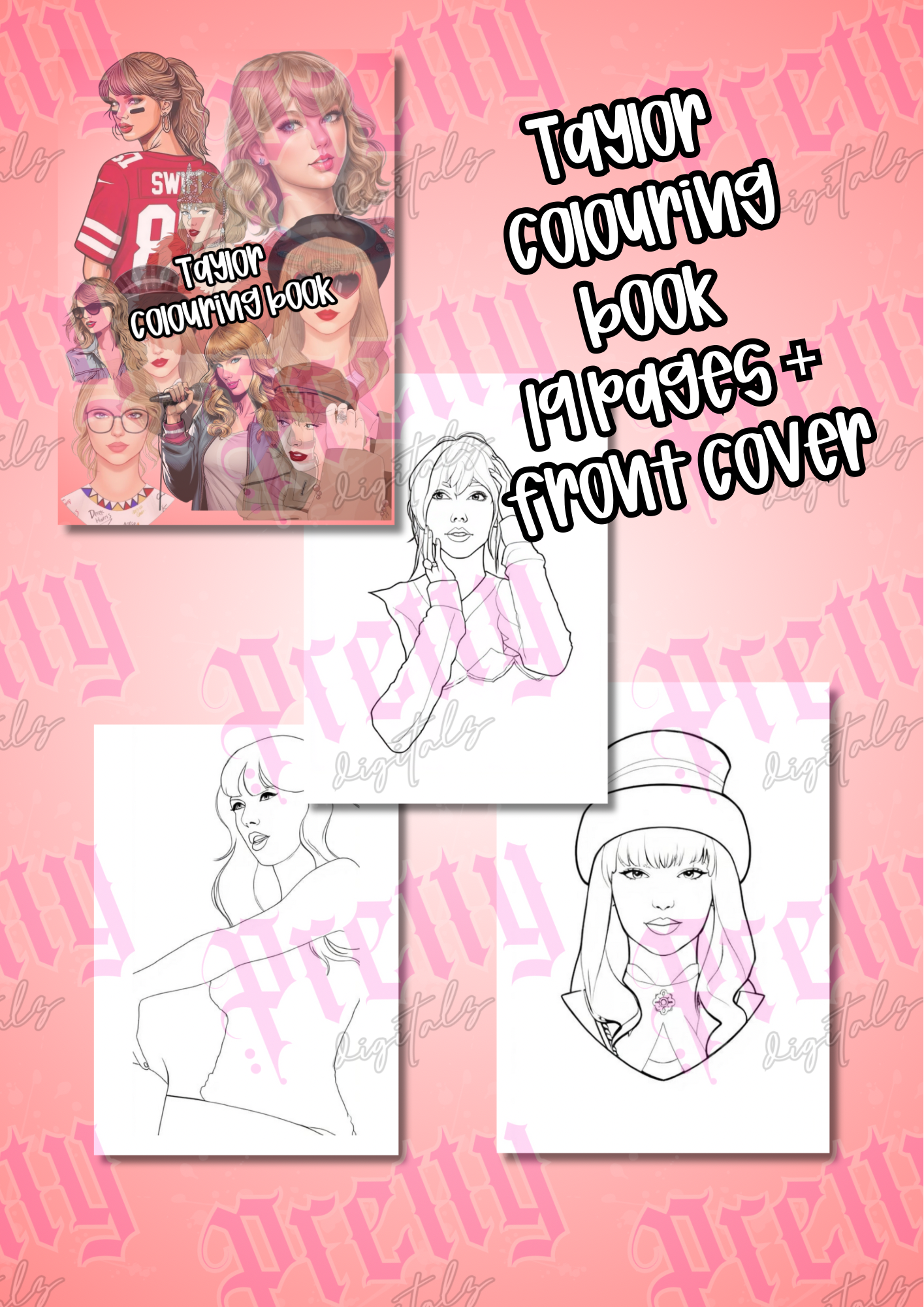Taylor 19 page digital download colouring book