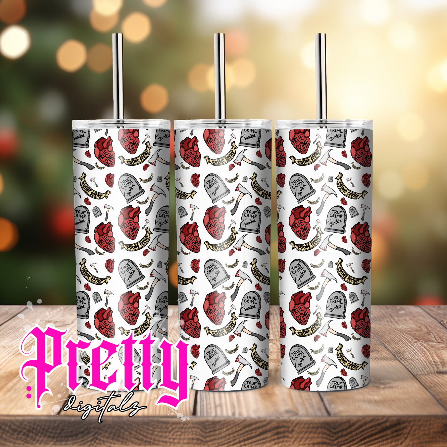 True crime seamless pattern