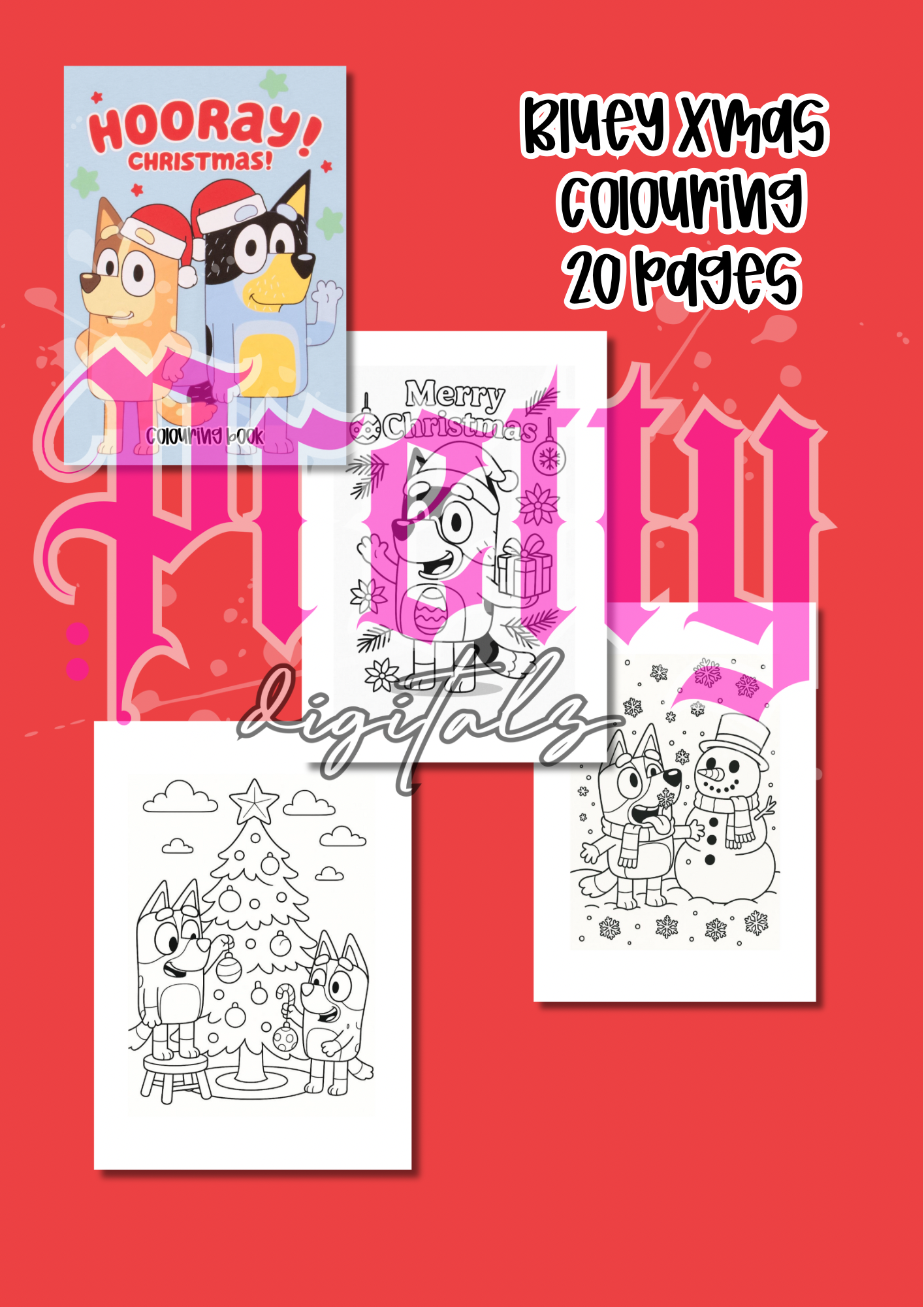 Blue Xmas colouring book