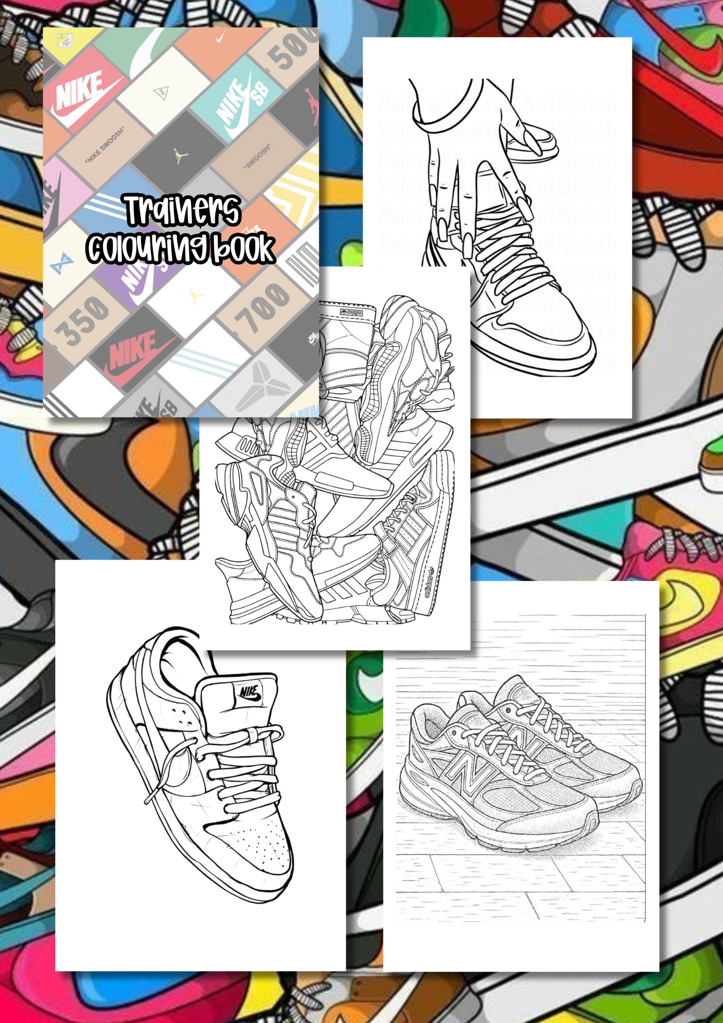 Trainers colouring book