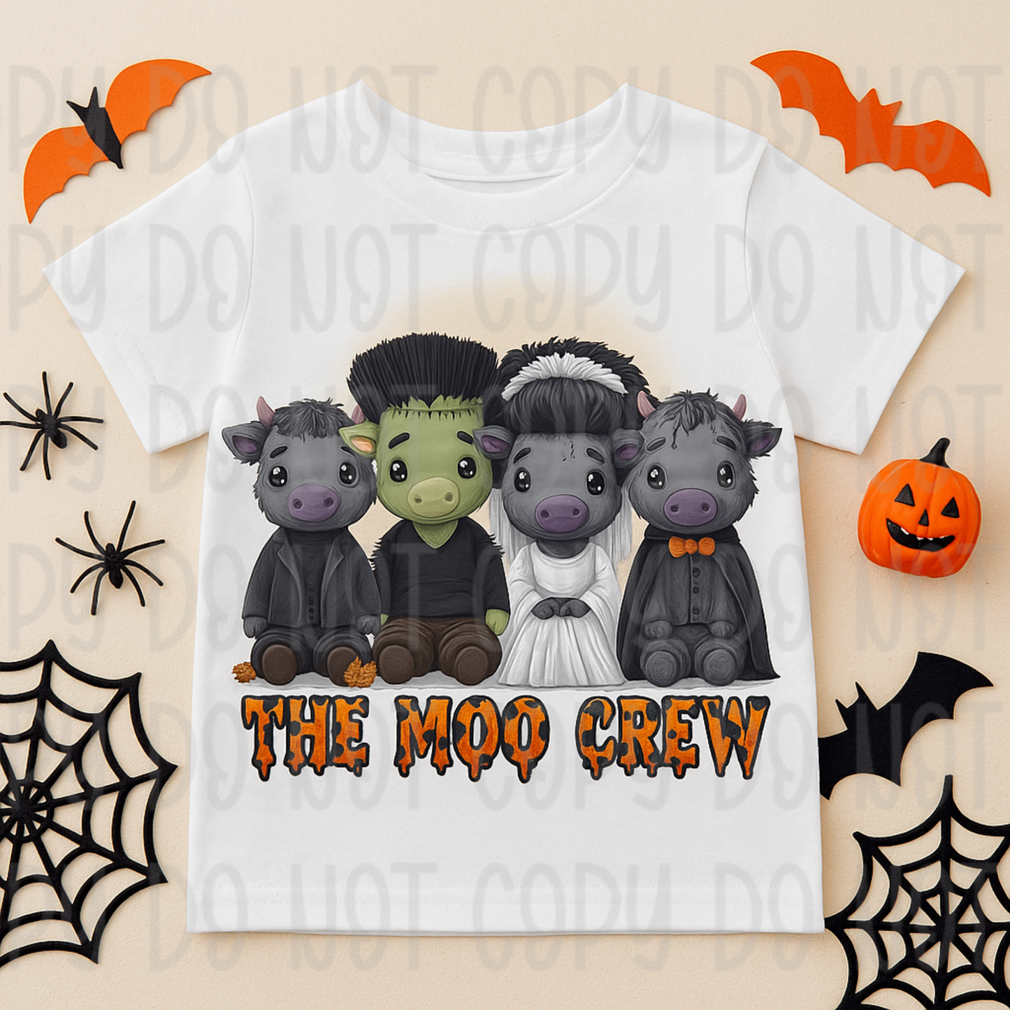 🧡 The Moo Crew Halloween Digital Design | Cute Spooky Cow Clipart for Kids Tees & Crafts