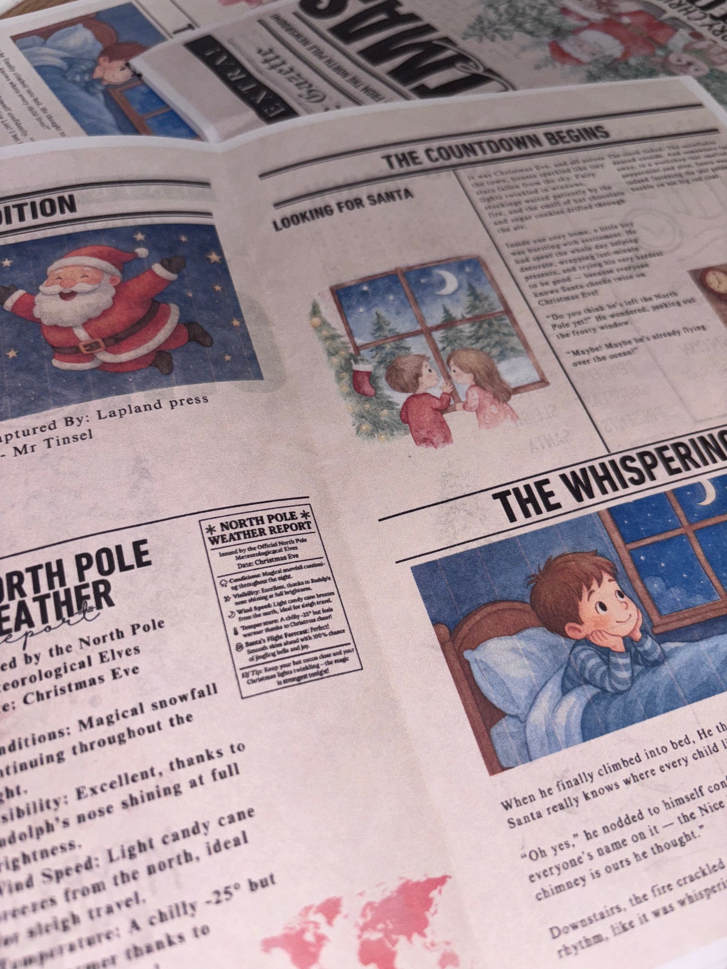 Christmas Story Newspaper Digital Download | Magical North Pole Times | Includes Boy & Girl Versions | Christmas Eve Printable Keepsake PDF