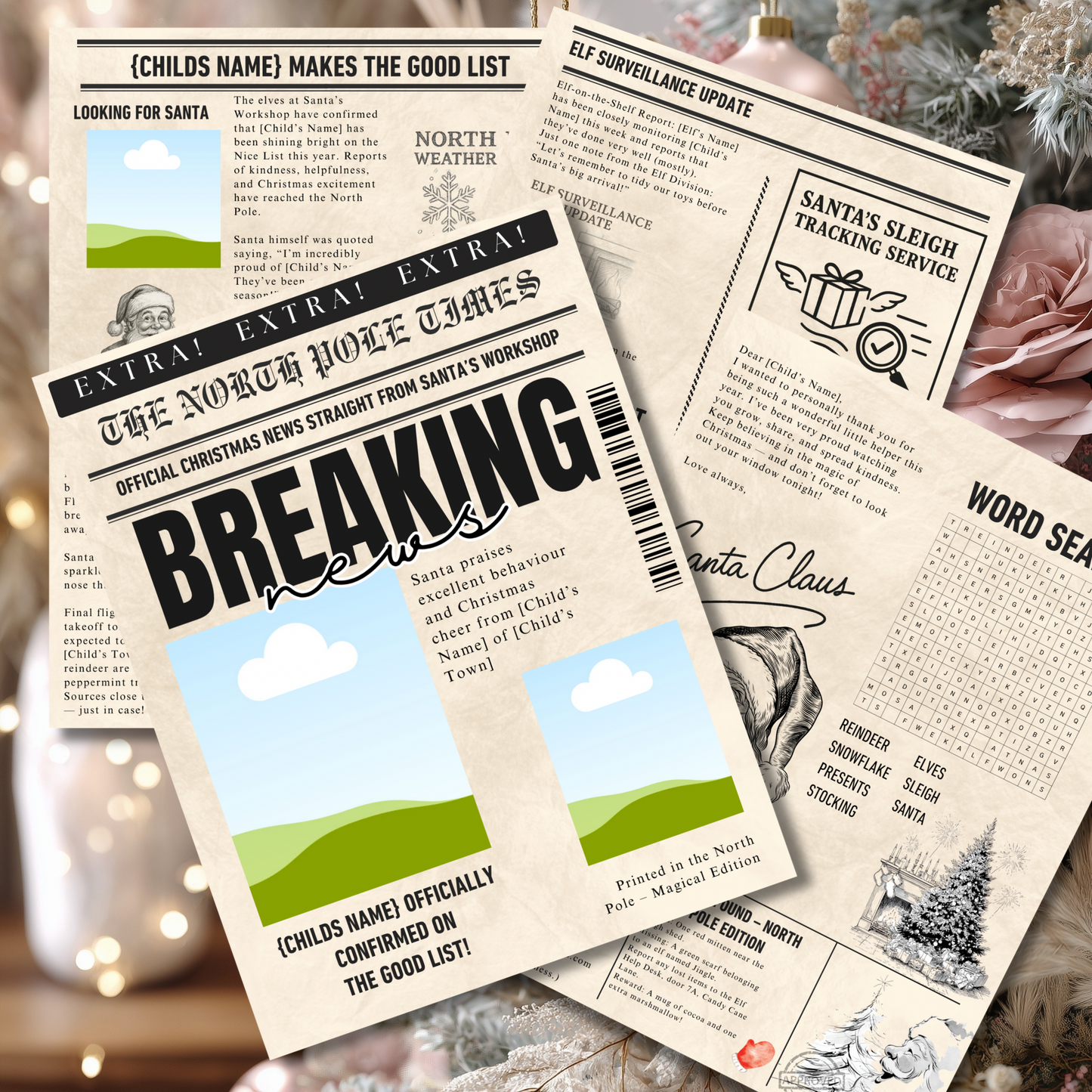 Personalised North Pole Newspaper — Editable Christmas Edition | Santa’s Good List Printable | Magical Christmas Eve Letter | Canva Template