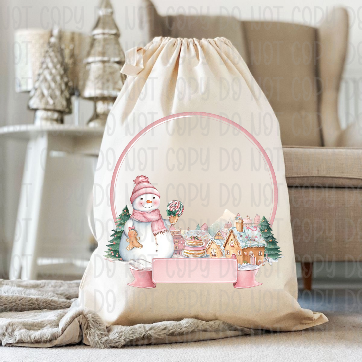 Pastel Christmas Sack & Wreath Designs | 16 Digital Downloads in Pink & Blue