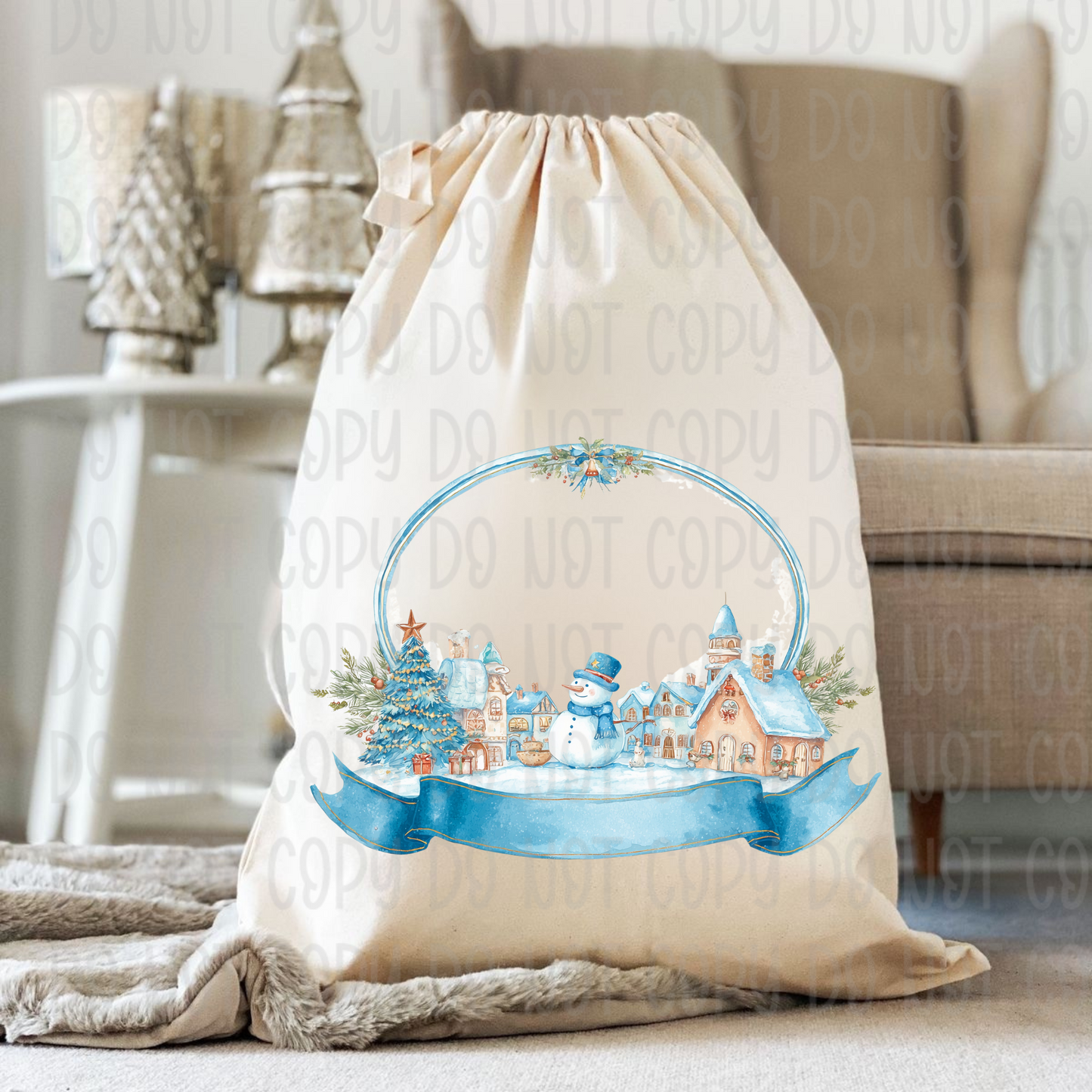Pastel Christmas Sack & Wreath Designs | 16 Digital Downloads in Pink & Blue