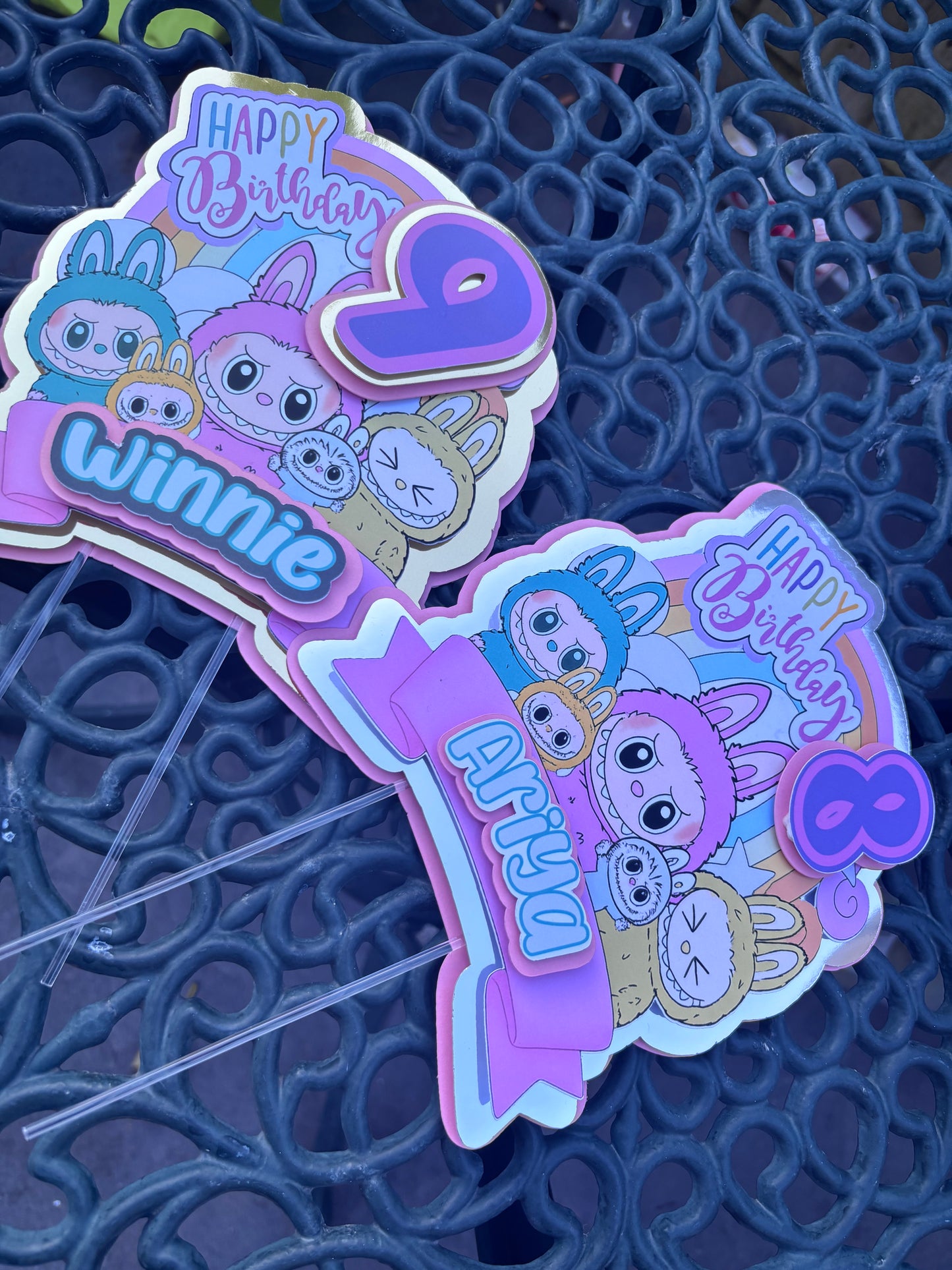 Personalised Labubu Cake Topper – Cute Party Decoration