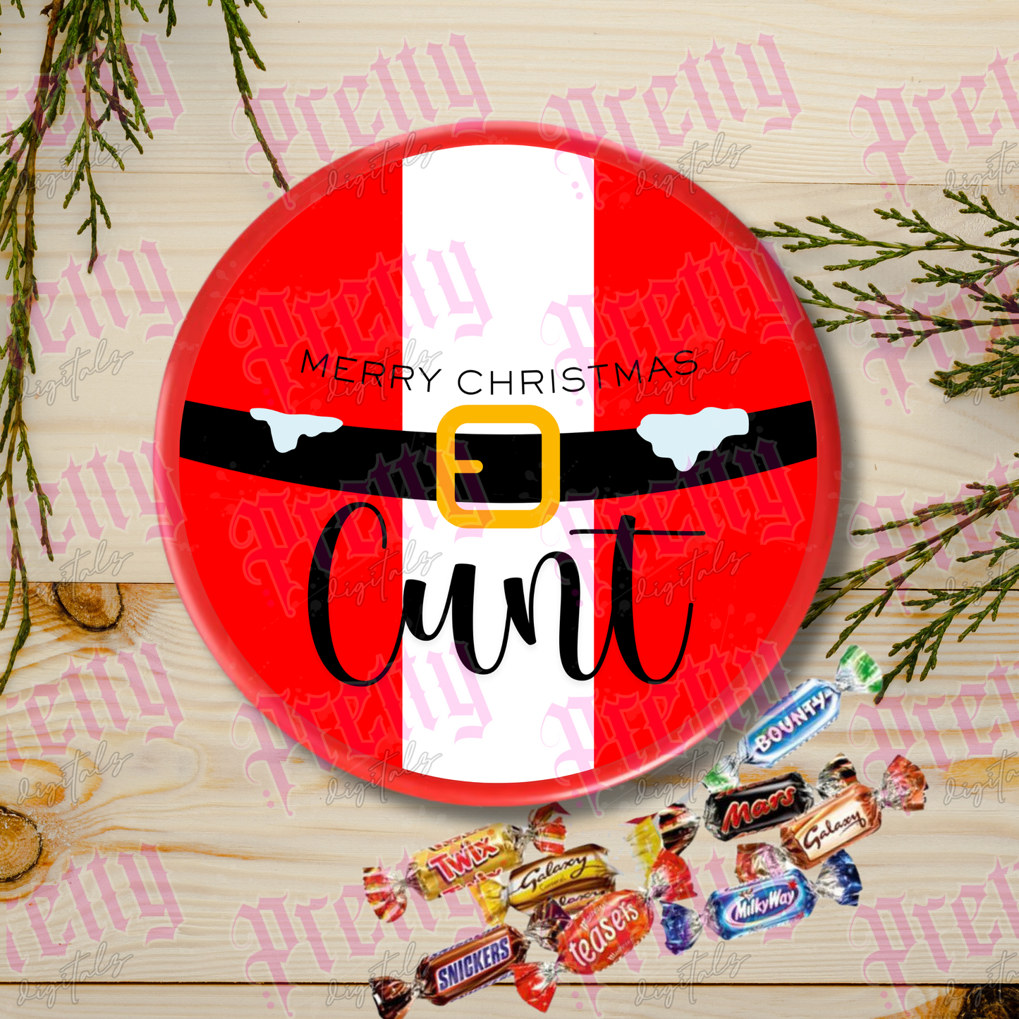 7 Hilariously Rude Chocolate Tub Lid Designs | Naughty Christmas Labels | Funny Adult Gift Stickers | Printable Instant Download- FREE blank to add own crude name