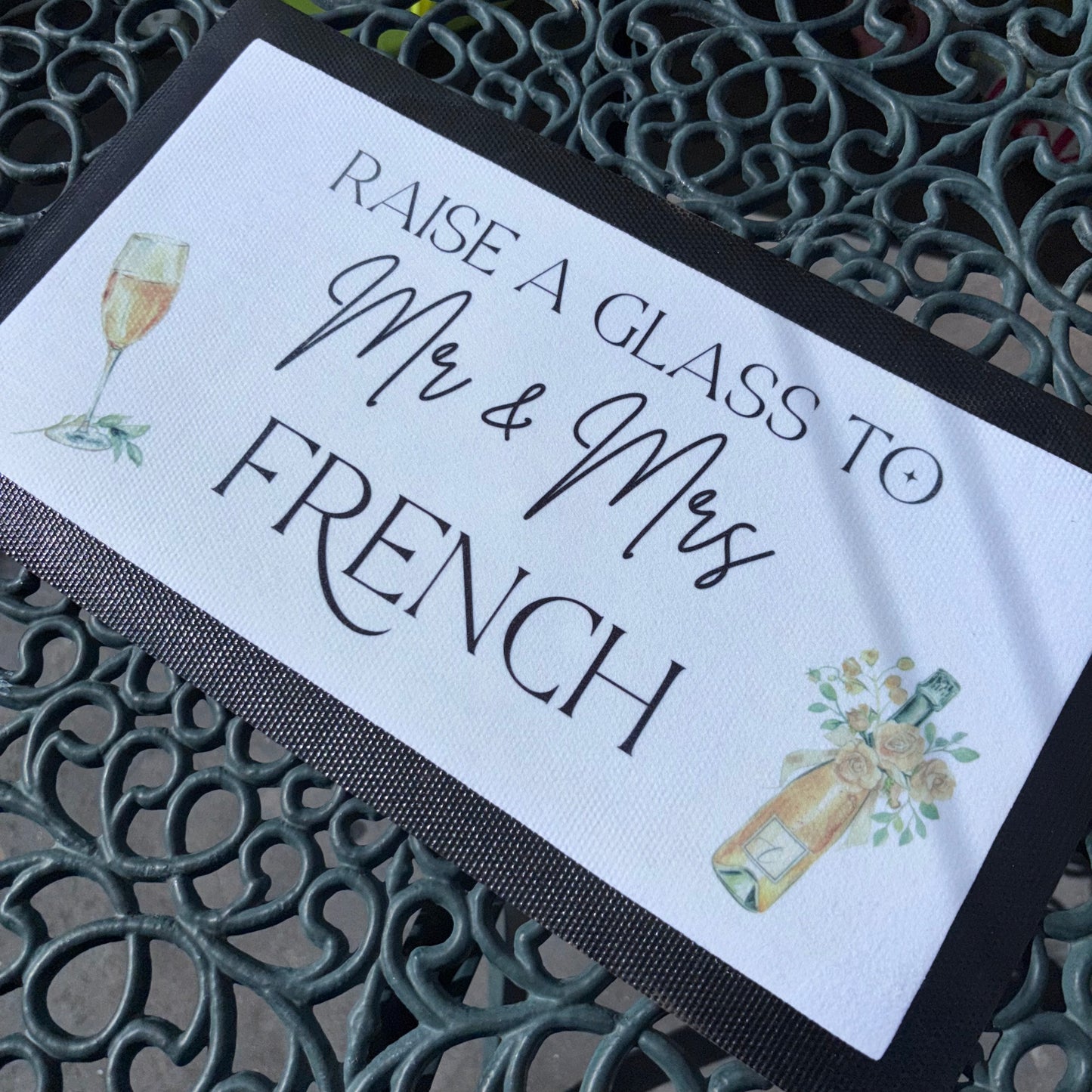 Personalised Wedding Bar Mats – Custom Printed Bar Decor