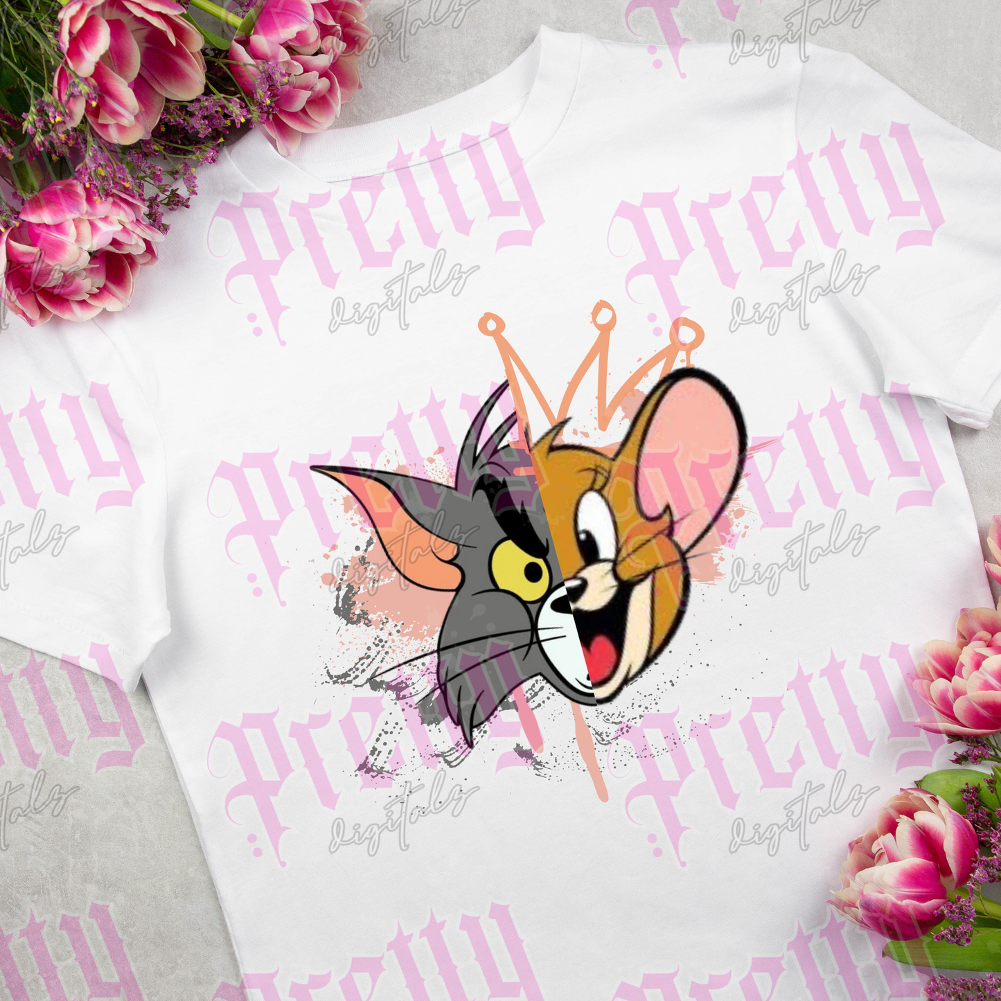 Half and half character heads png digital download