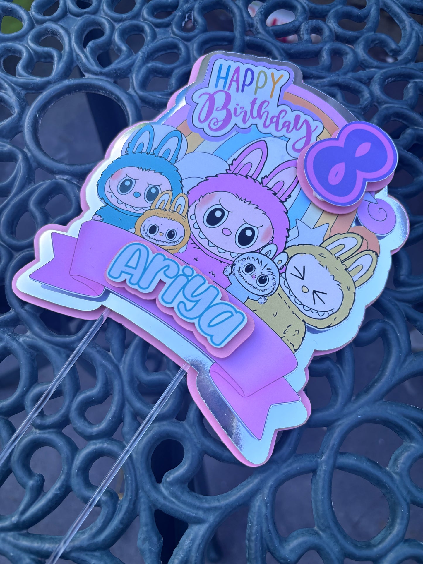 Personalised Labubu Cake Topper – Cute Party Decoration