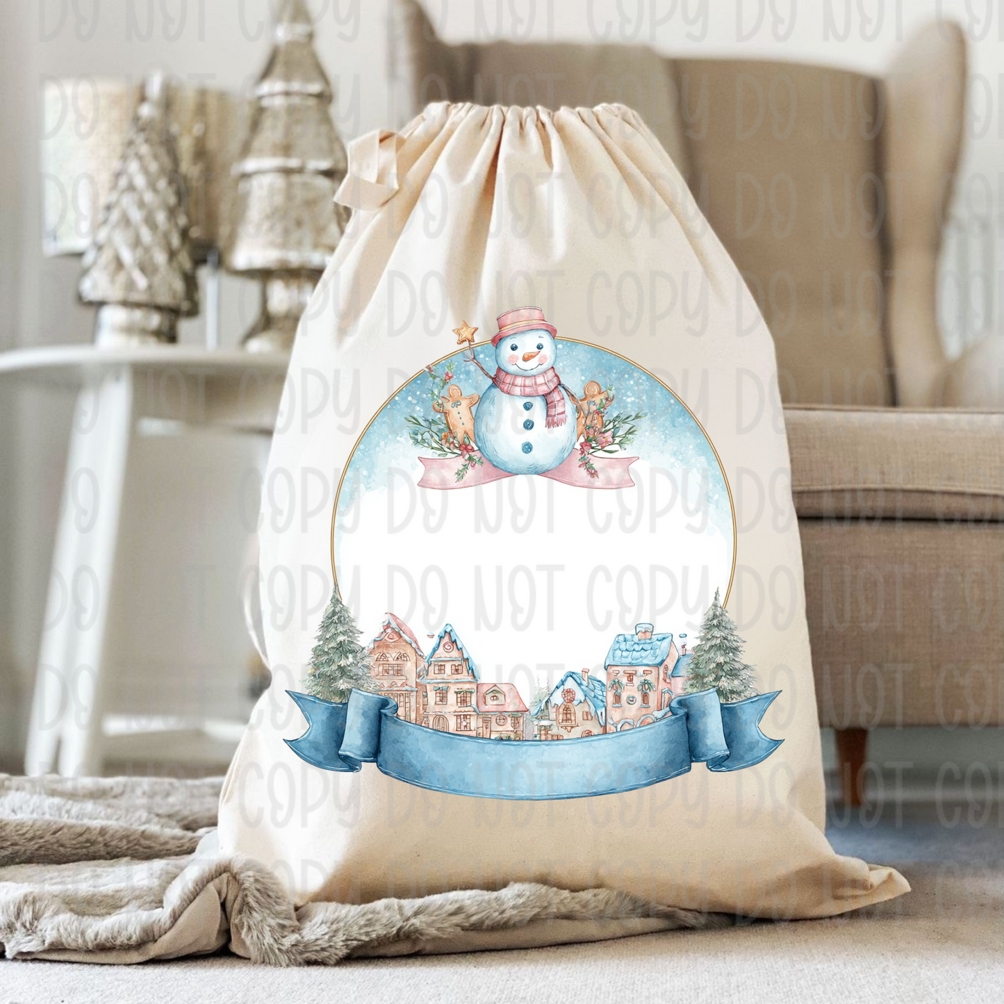 Pastel Christmas Sack & Wreath Designs | 16 Digital Downloads in Pink & Blue