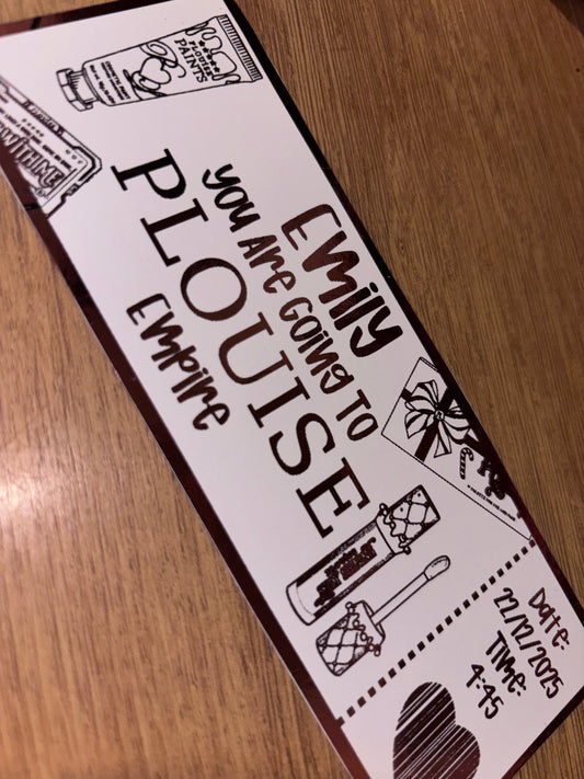 P Louise day out ticket personalised