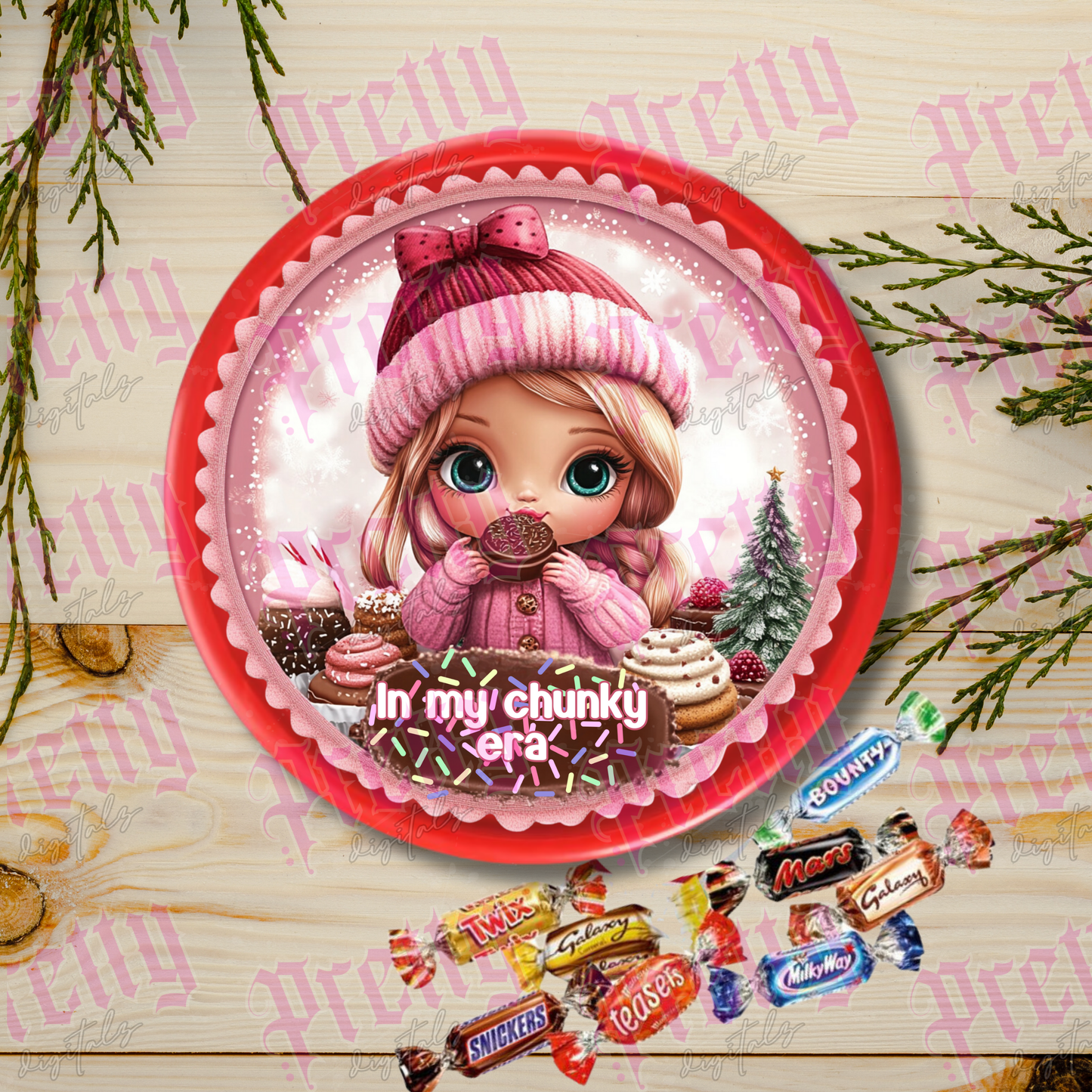 12 Chocolate Tub Lid Designs | Christmas Chocolate Tub Covers | Digital Download Printable