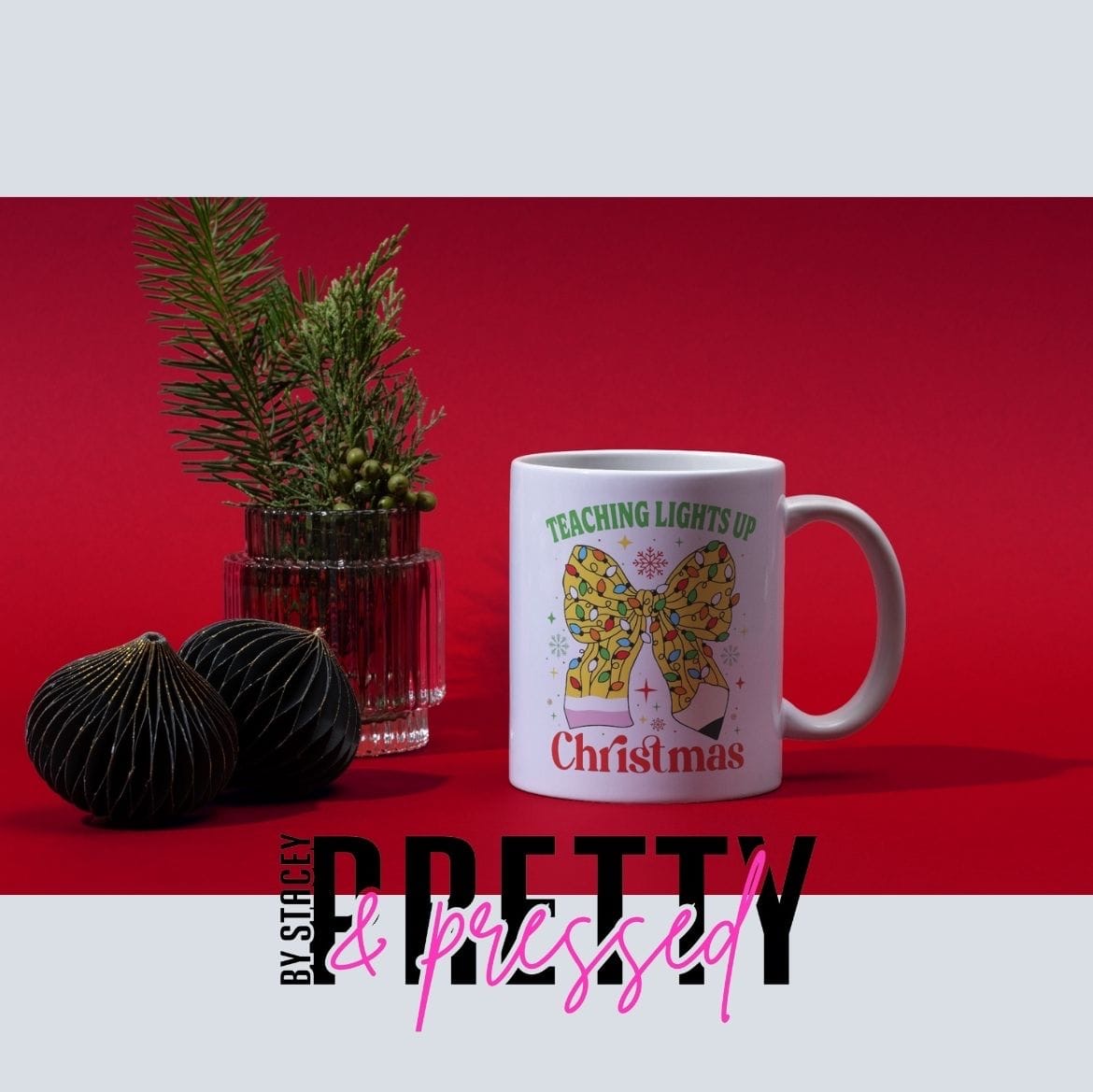 Christmas Teacher Mug Gift • Personalised Teacher Present • Thank You Teacher Mug • End of Term Gift • School Staff Christmas Gift • Cute Festive Mug