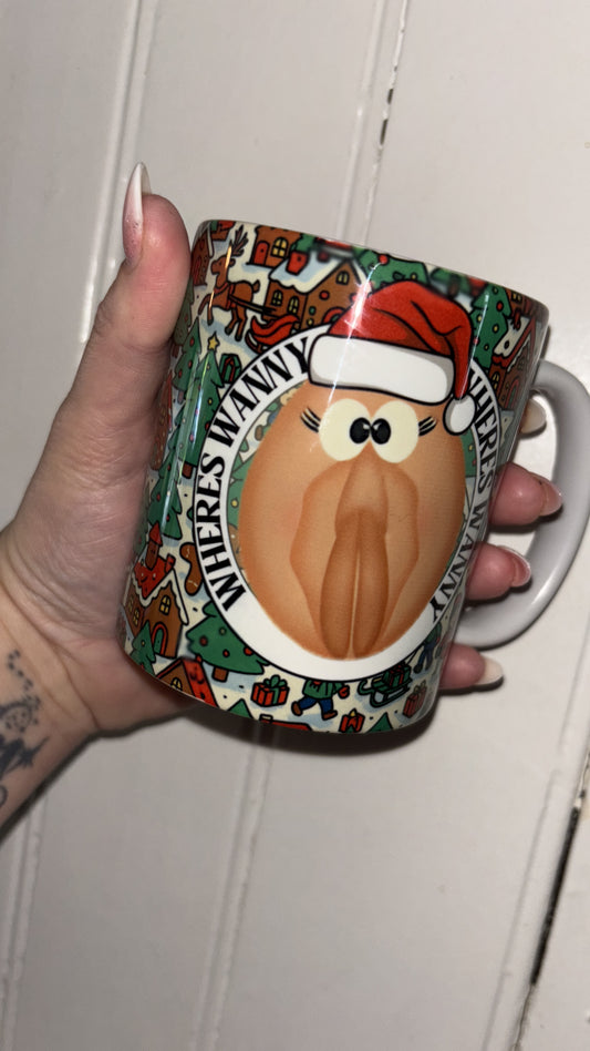 Where’s Wanny?” Funny Christmas Mug – Naughty Festive Gift for Adults