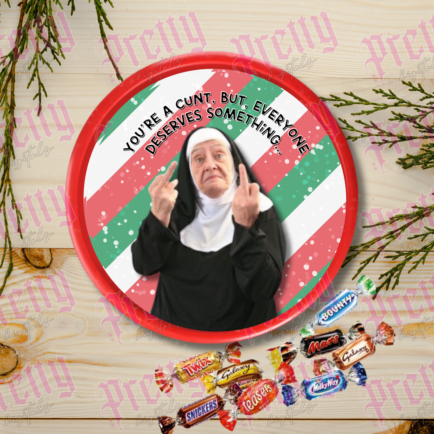 12 Chocolate Tub Lid Designs | Christmas Chocolate Tub Covers | Digital Download Printable