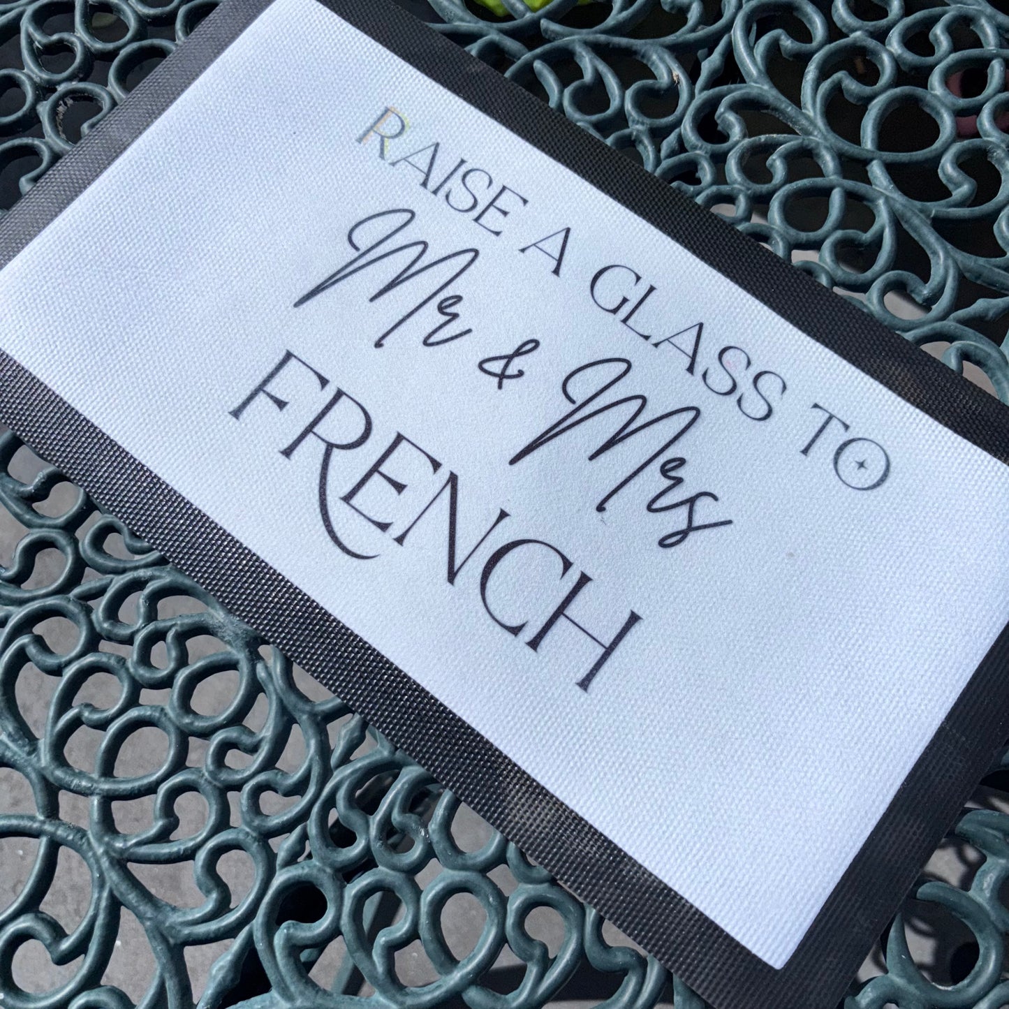 Personalised Wedding Bar Mats – Custom Printed Bar Decor