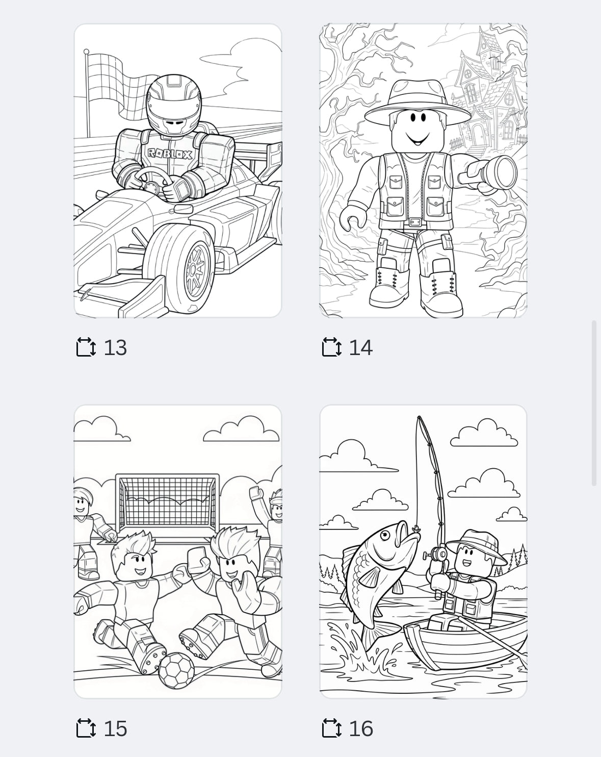 27-Page Roblox Colouring Pages | Digital Download PNG Set | Fun Gamer Kids Colouring Book | Printable Roblox Activity Pack
