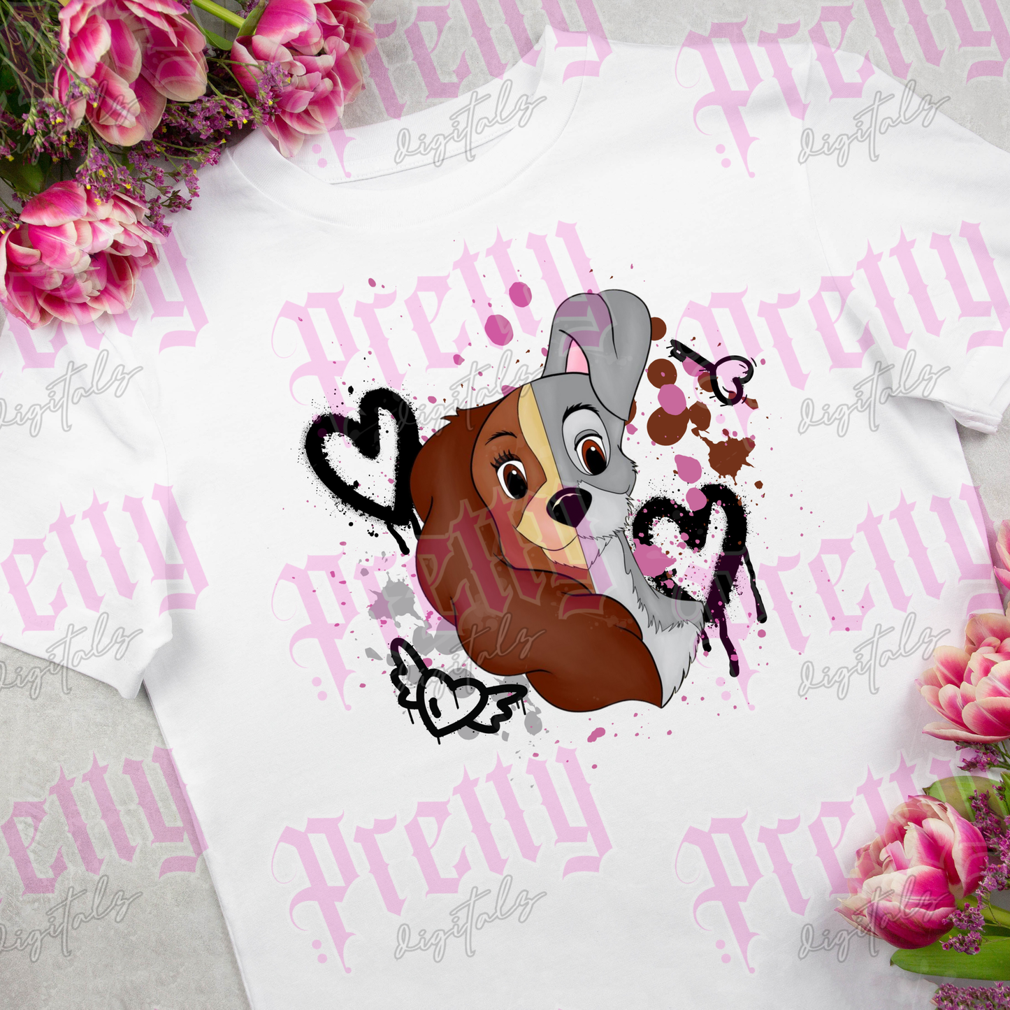 Half and half character heads png digital download