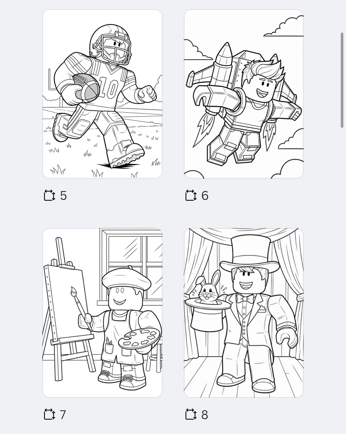 27-Page Roblox Colouring Pages | Digital Download PNG Set | Fun Gamer Kids Colouring Book | Printable Roblox Activity Pack