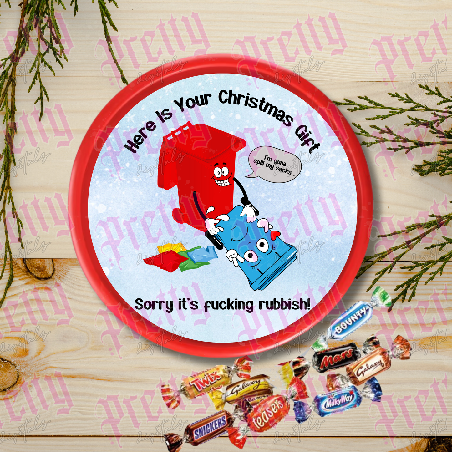 12 Chocolate Tub Lid Designs | Christmas Chocolate Tub Covers | Digital Download Printable