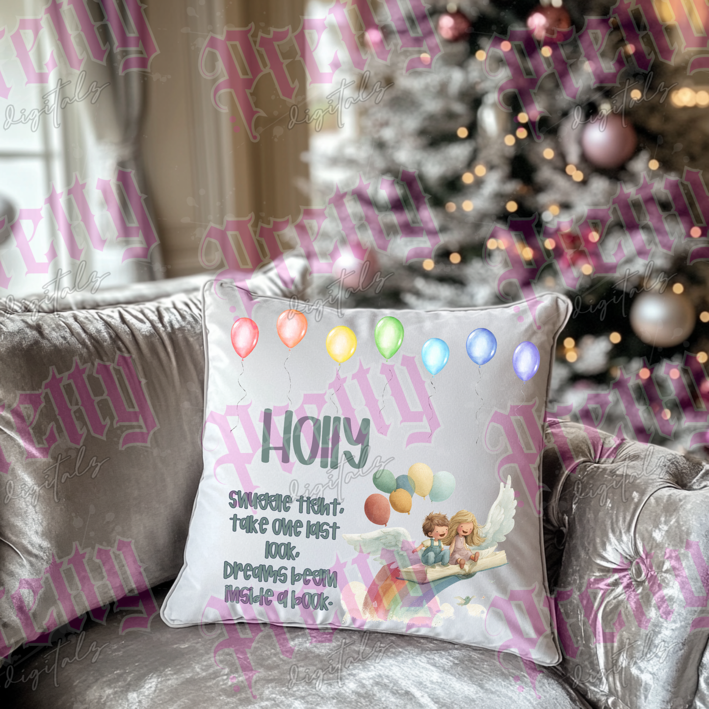 Bundle of six cushion digital designs space to add names