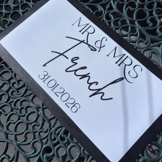 Personalised Wedding Bar Mats – Custom Printed Bar Decor