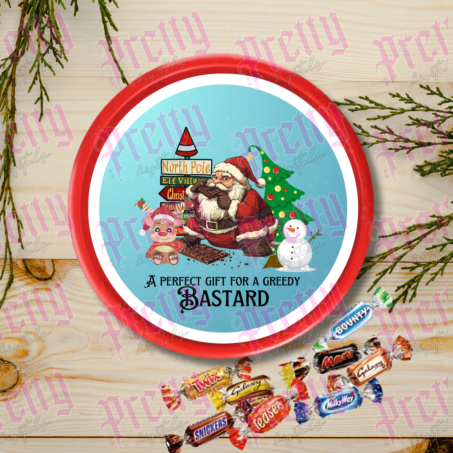 12 Chocolate Tub Lid Designs | Christmas Chocolate Tub Covers | Digital Download Printable