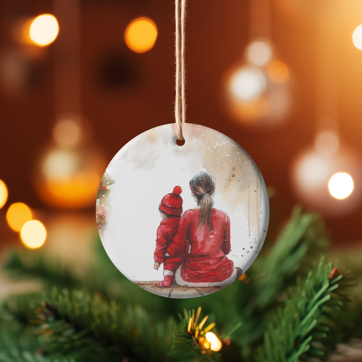 First Xmas watercolour designs png