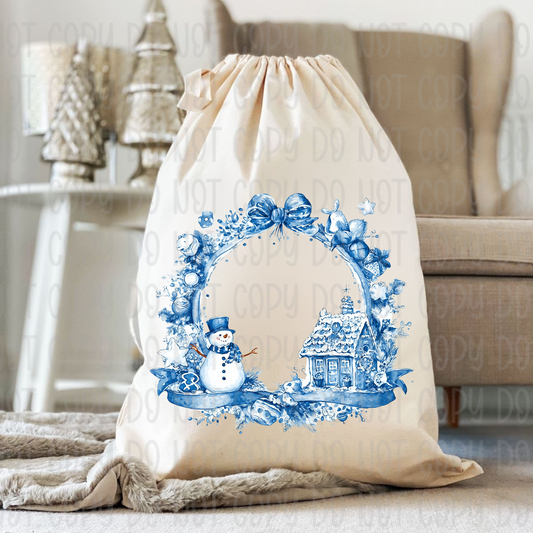 Pastel Christmas Sack & Wreath Designs | 16 Digital Downloads in Pink & Blue