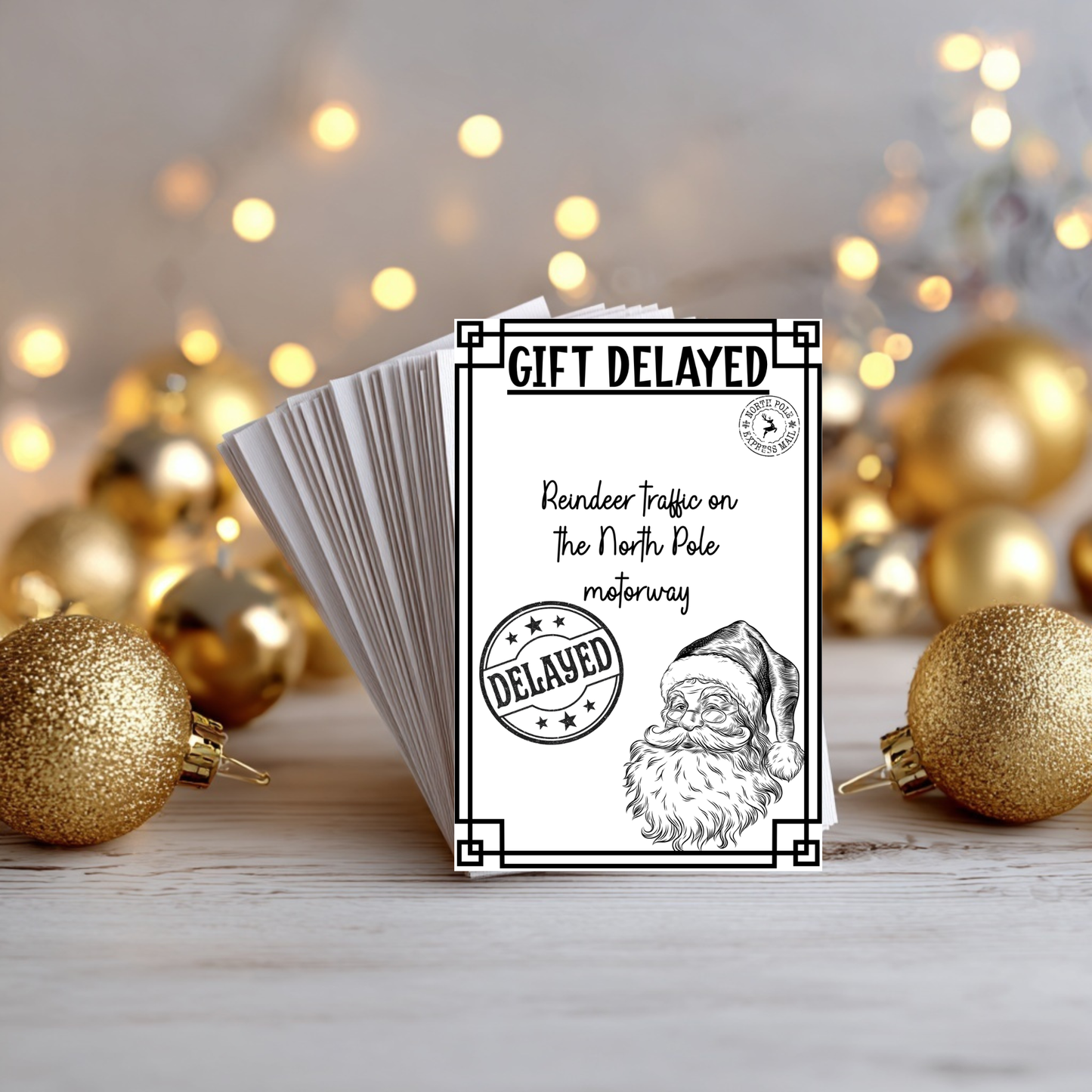 Delivery Delay Notice from Santa’s Dispatch – Funny Editable Christmas Printable Label 3 PNG
