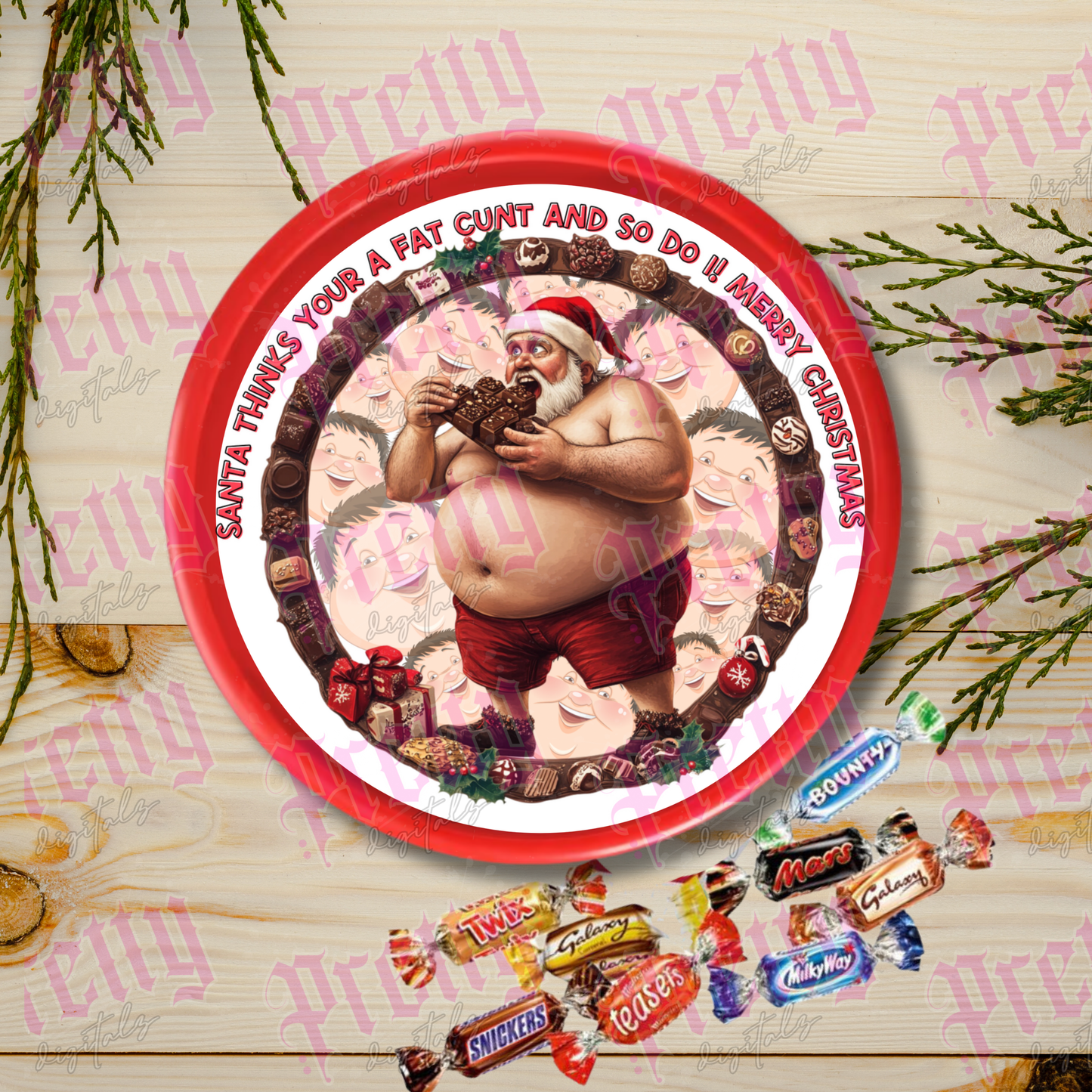 12 Chocolate Tub Lid Designs | Christmas Chocolate Tub Covers | Digital Download Printable