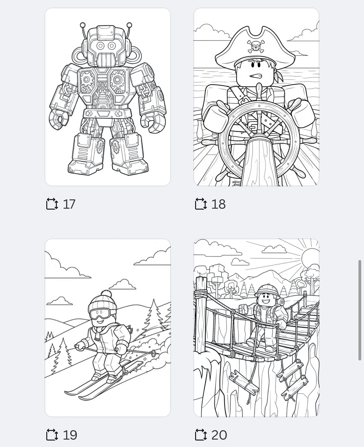 27-Page Roblox Colouring Pages | Digital Download PNG Set | Fun Gamer Kids Colouring Book | Printable Roblox Activity Pack