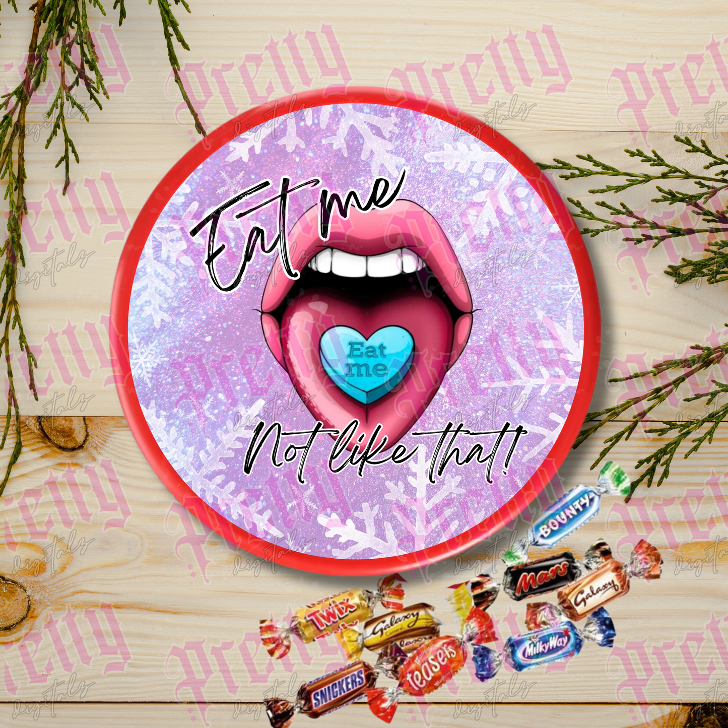 7 Hilariously Rude Chocolate Tub Lid Designs | Naughty Christmas Labels | Funny Adult Gift Stickers | Printable Instant Download- FREE blank to add own crude name