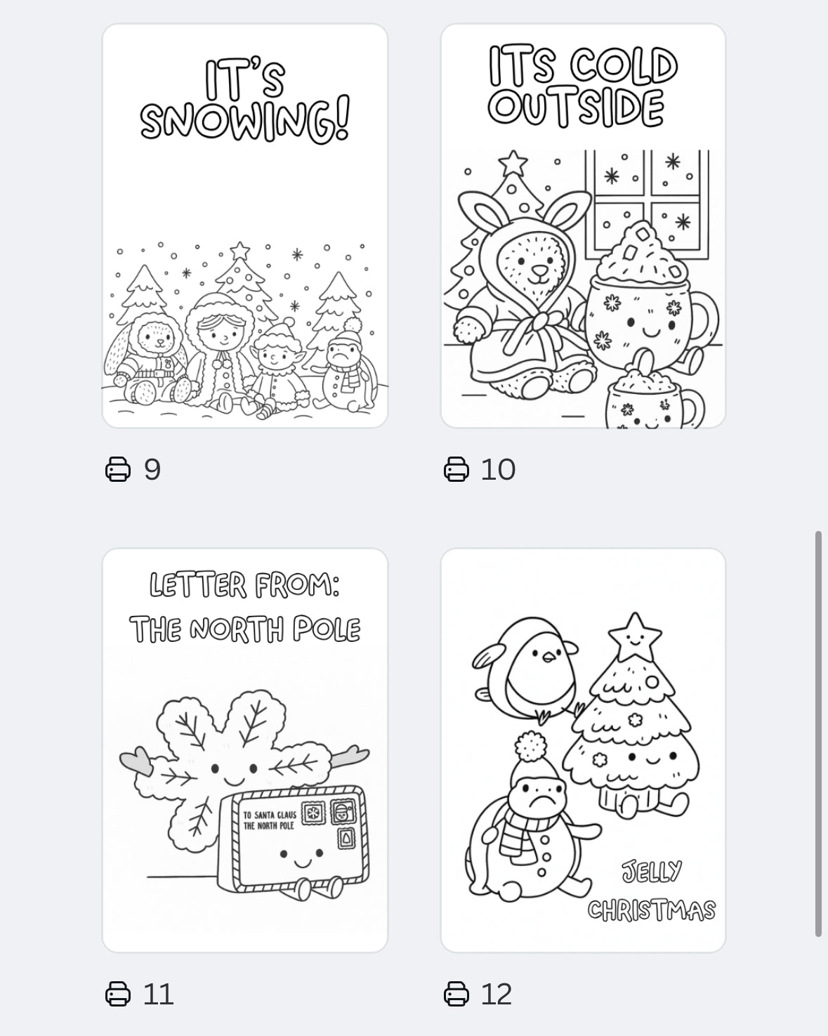 20-Page jellyc-Inspired Christmas Colouring Book | Printable Digital Download for Physical Sale Only