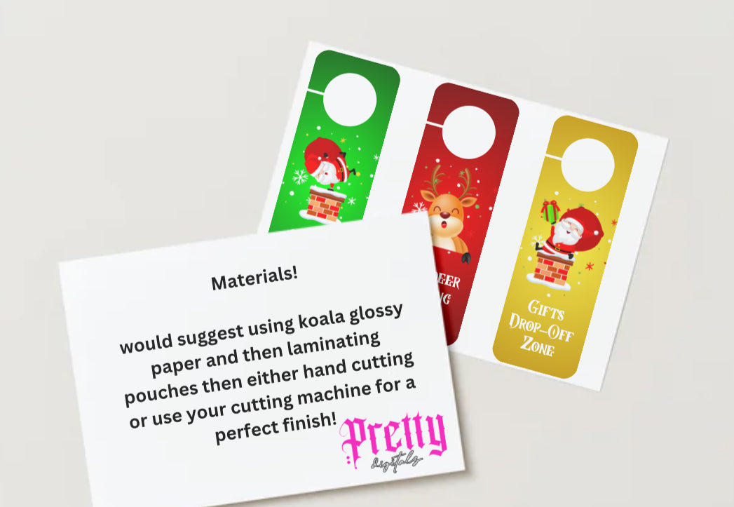 37 Christmas Door Hanger Designs | Printable Holiday Door Signs | Cricut & Hand Cut Digital Download | Santa Stop Here, Reindeer Parking