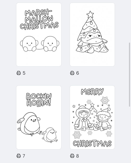 20-Page jellyc-Inspired Christmas Colouring Book | Printable Digital Download for Physical Sale Only