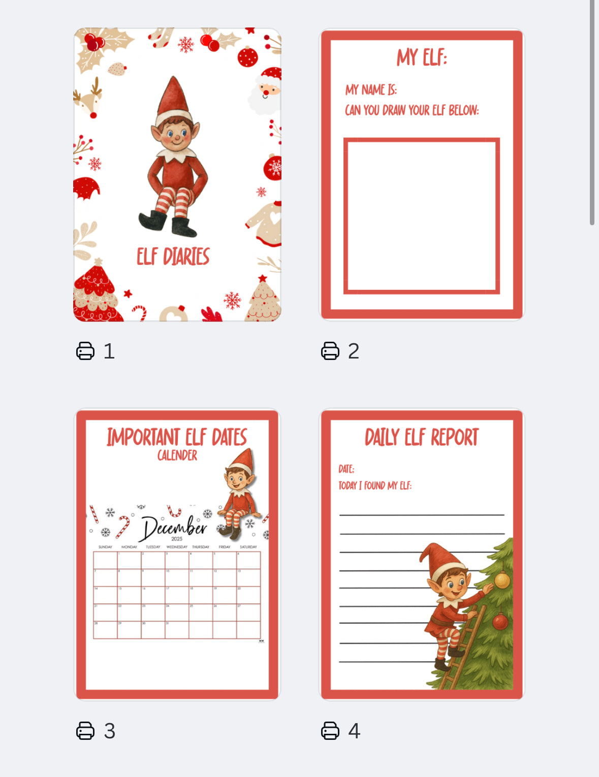 Elf diaries digital download