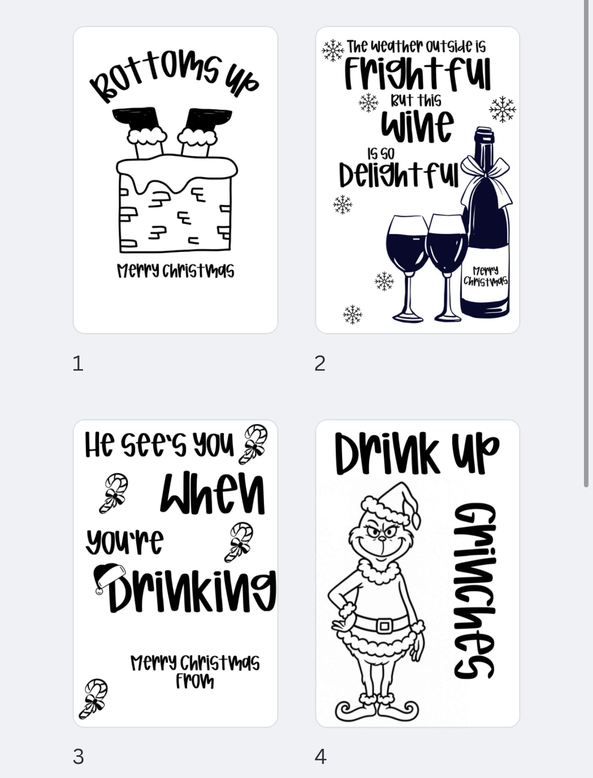 Ten thermal wine labels Christmas addition