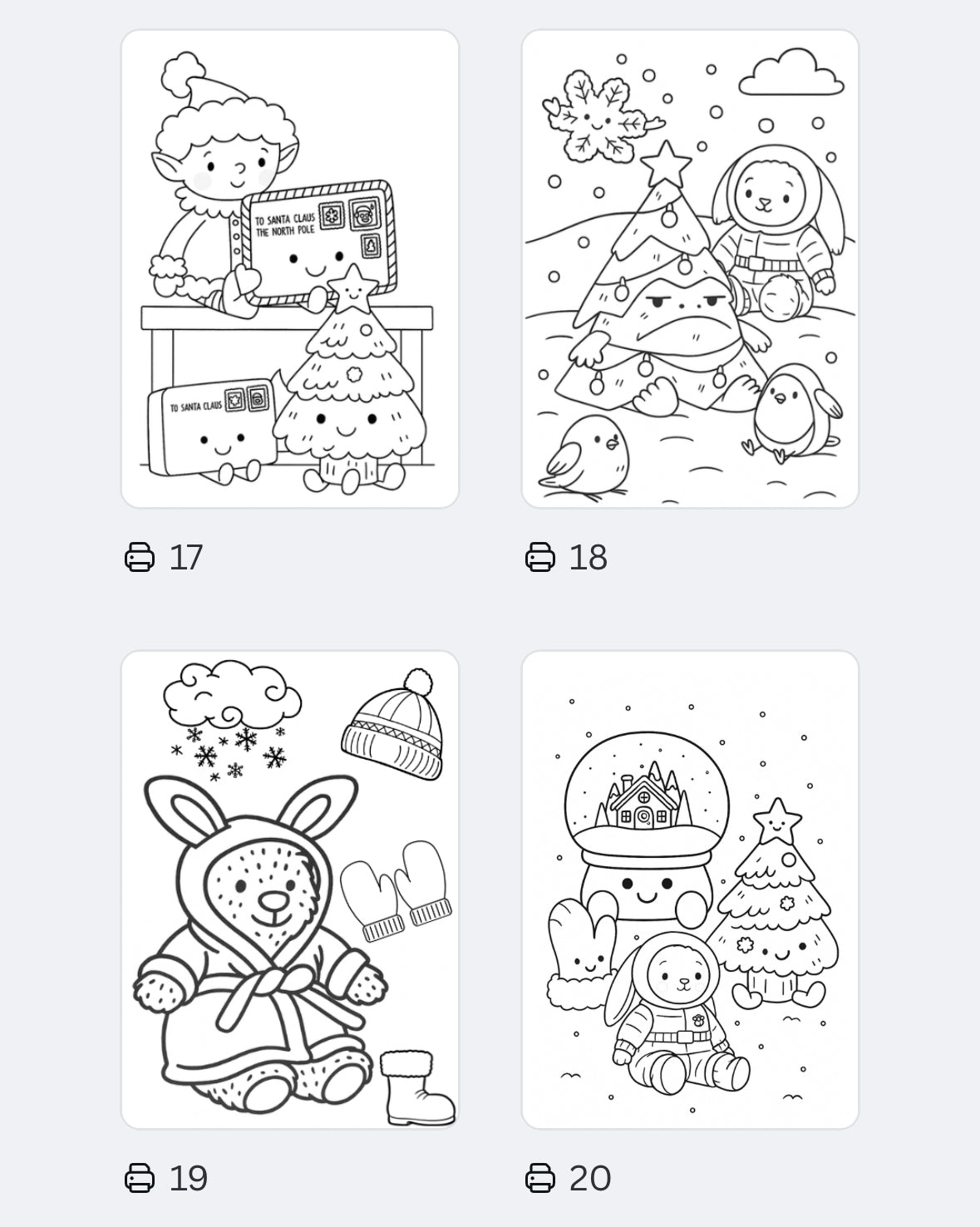 20-Page jellyc-Inspired Christmas Colouring Book | Printable Digital Download for Physical Sale Only