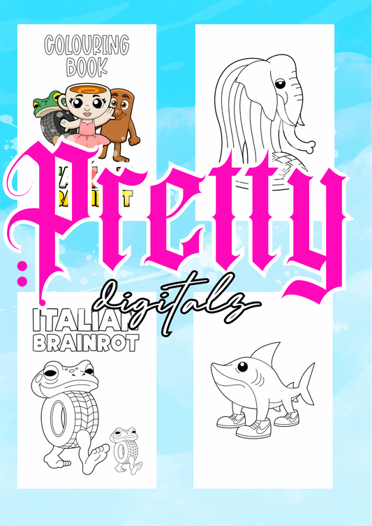 Brainrot Colouring Book – 21 Pages of Chaotic Meme Energy | Funny A4 Printable Digital Download PDF